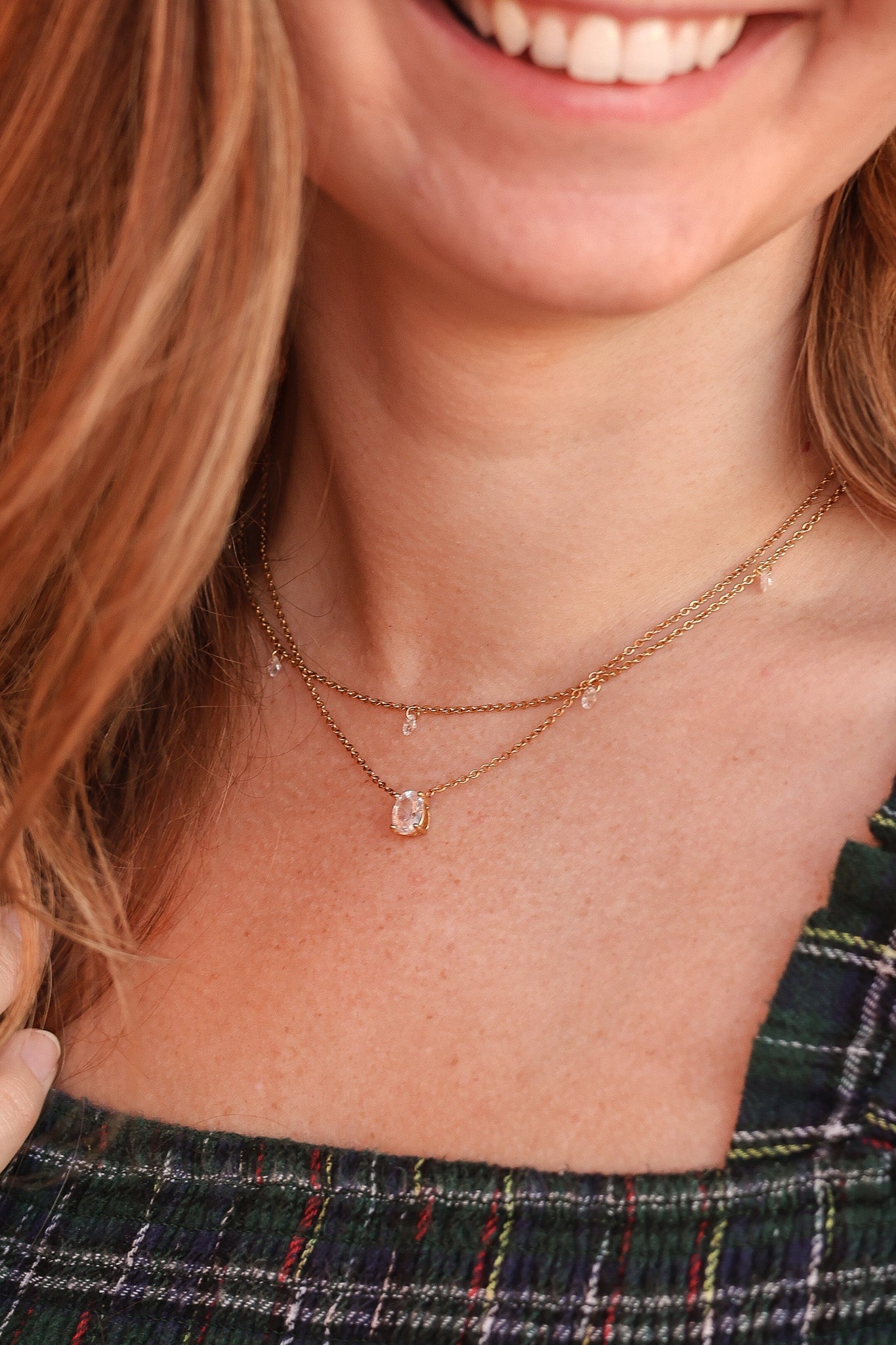 Mary Crystal Drop Necklace