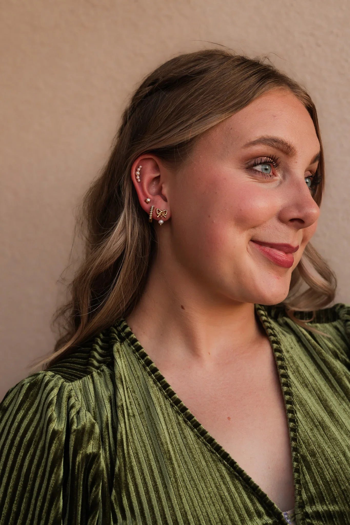 Hepburn Flat Back Pearl Stud Earring