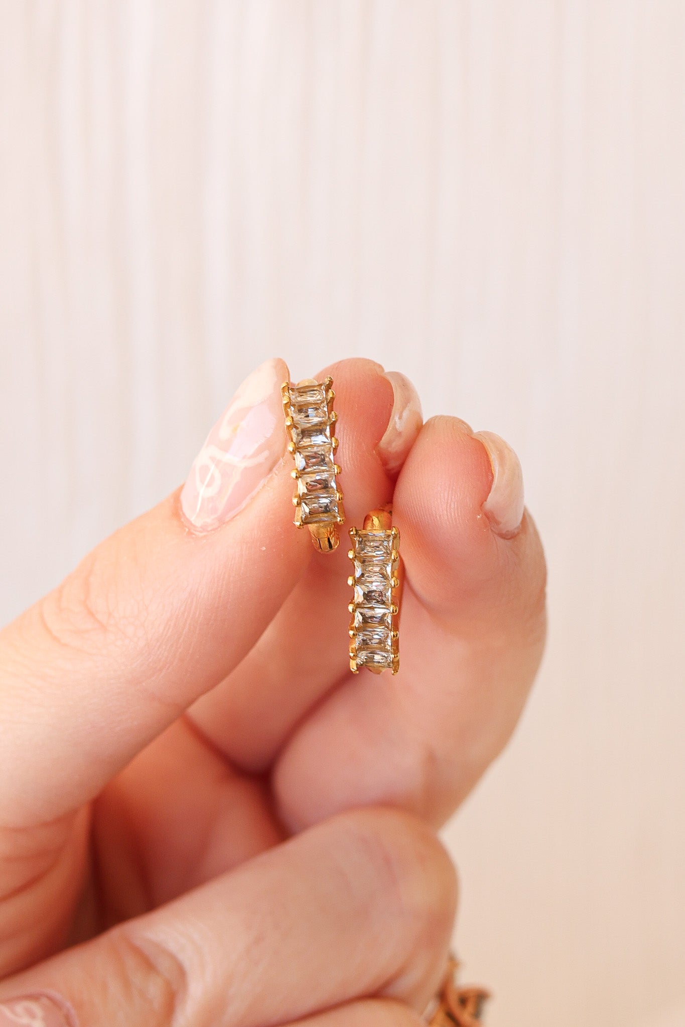 Crystal Diamond Hoop Earrings