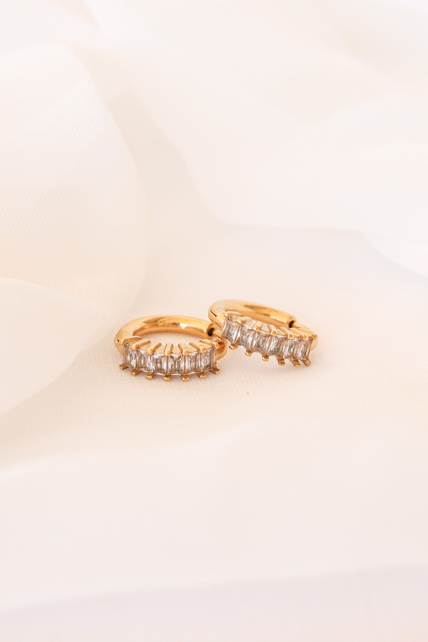 Crystal Diamond Hoop Earrings