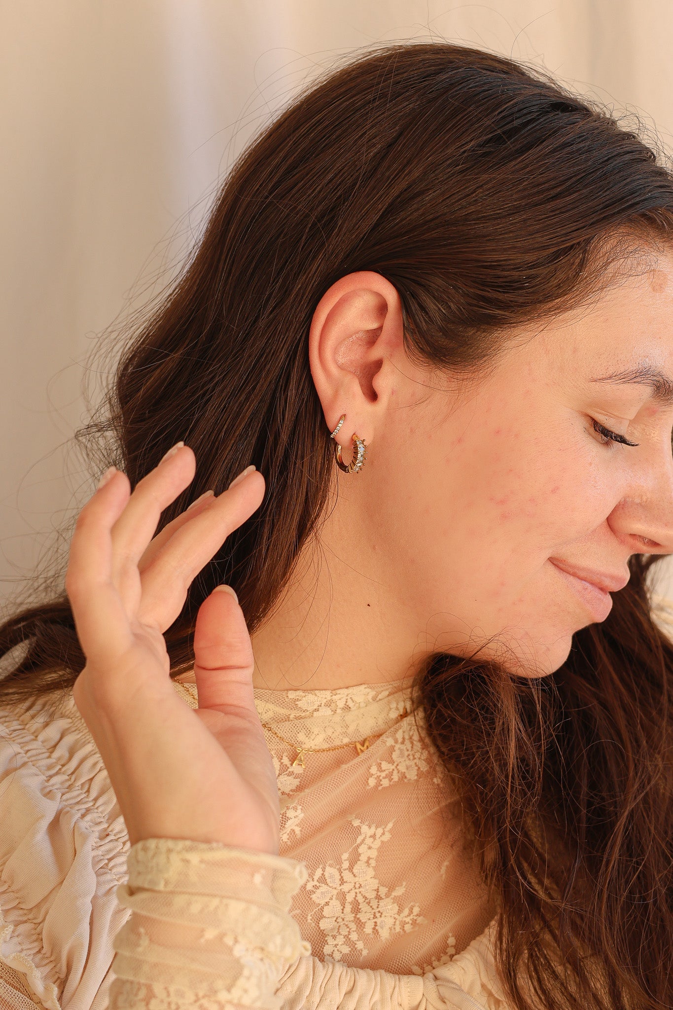 Crystal Diamond Hoop Earrings