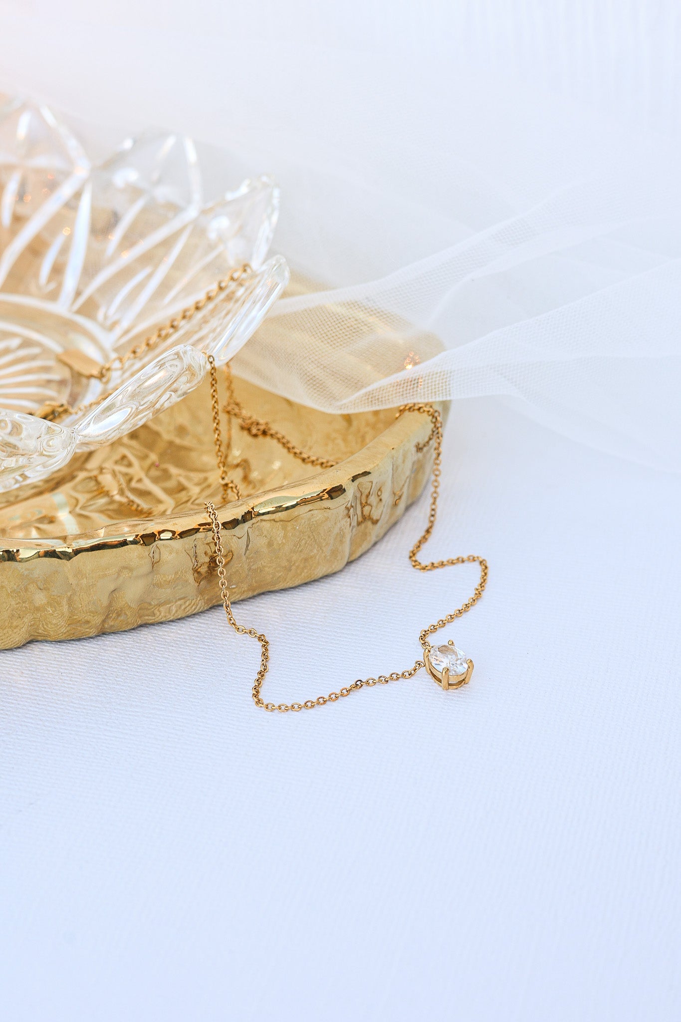 Mary Crystal Drop Necklace