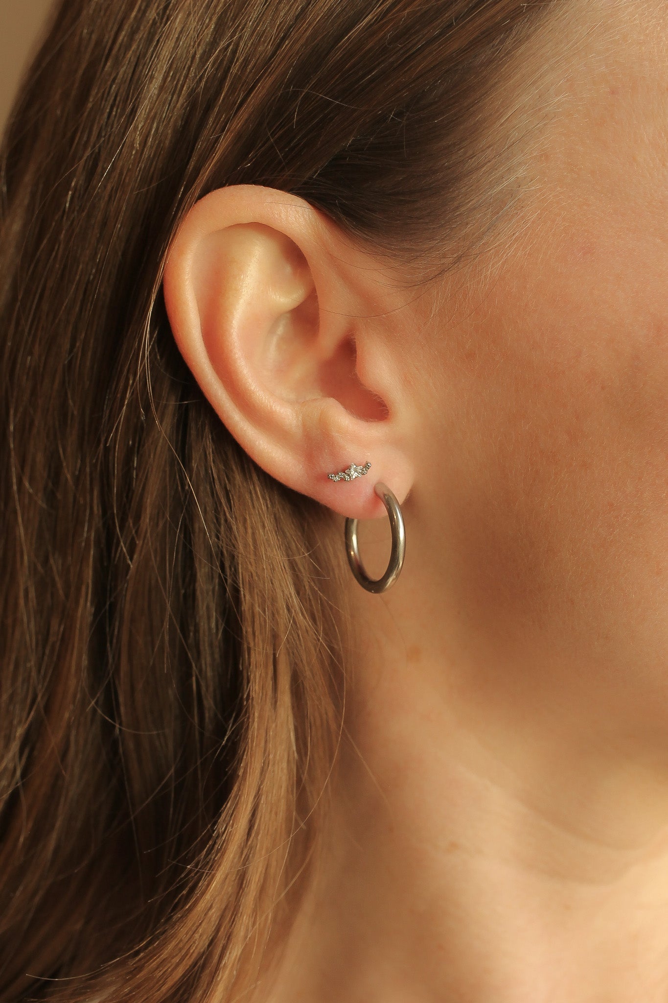 Star Cluster Flat Back Stud Earring