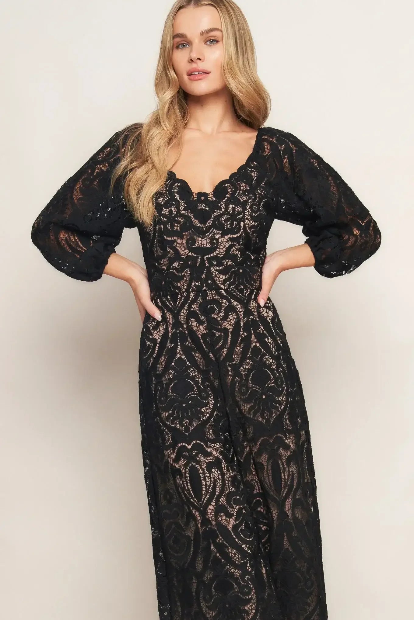 TERRAN BLACK LACE JUMPSUIT