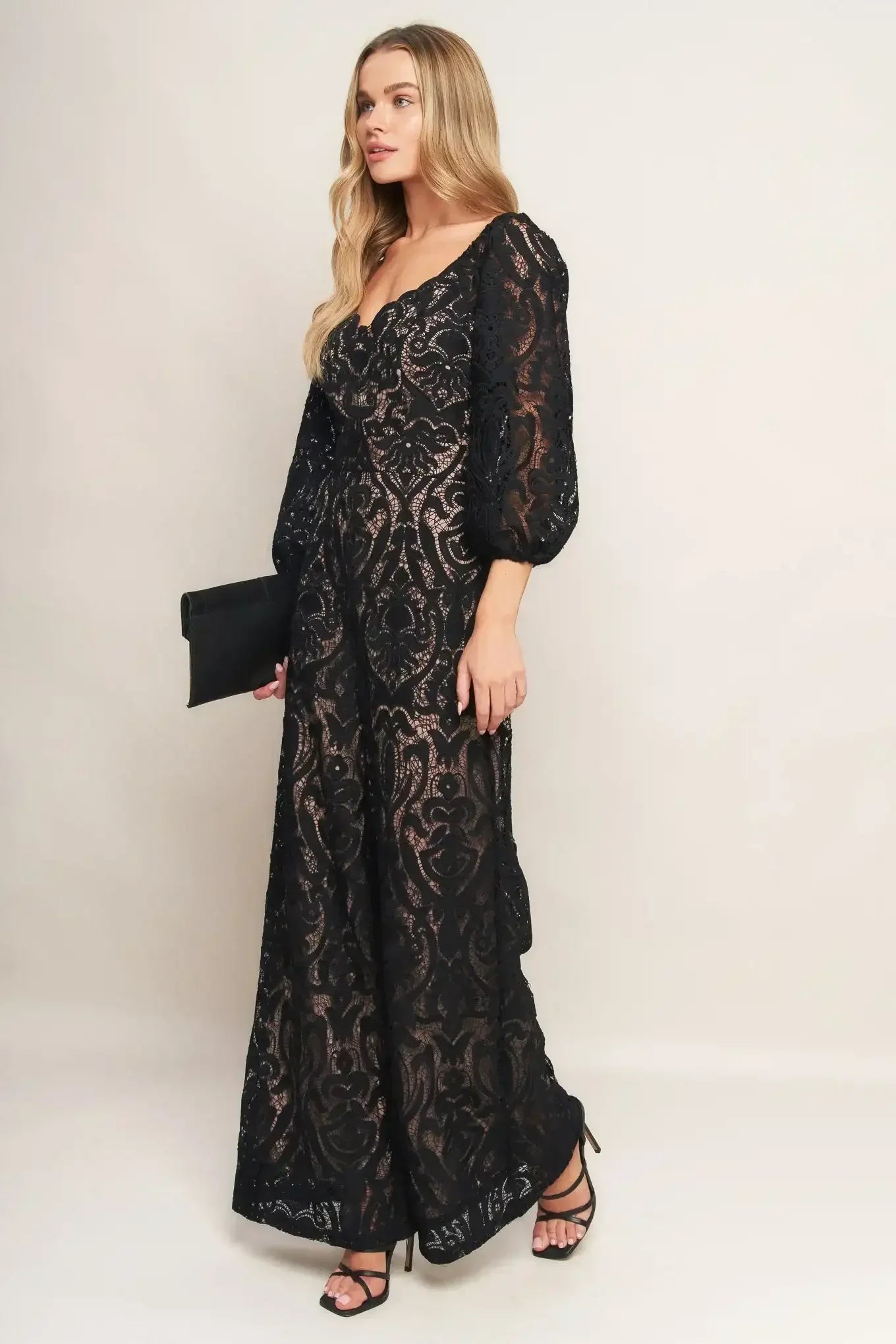 TERRAN BLACK LACE JUMPSUIT