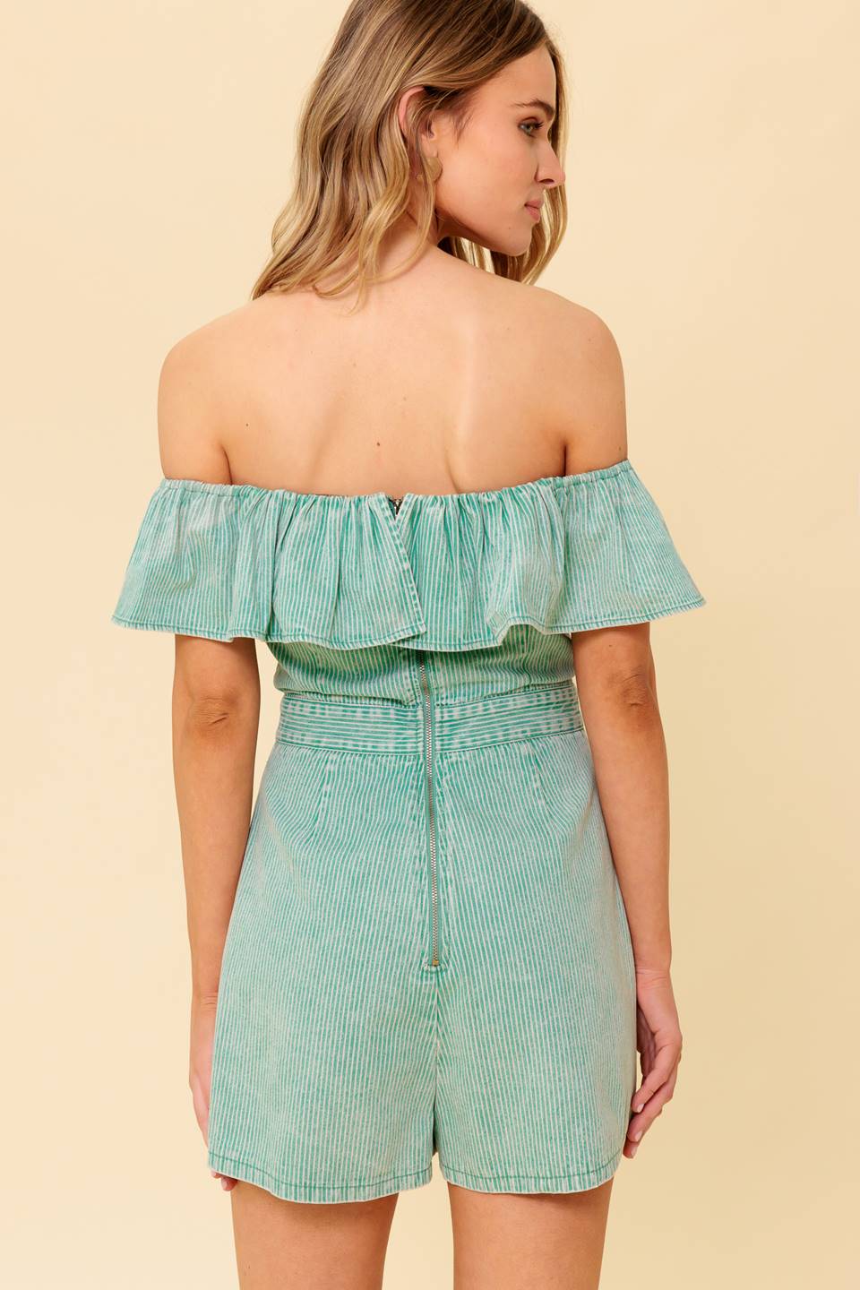 YOURS TO KEEP - LIGHT GREEN SKORT ROMPER