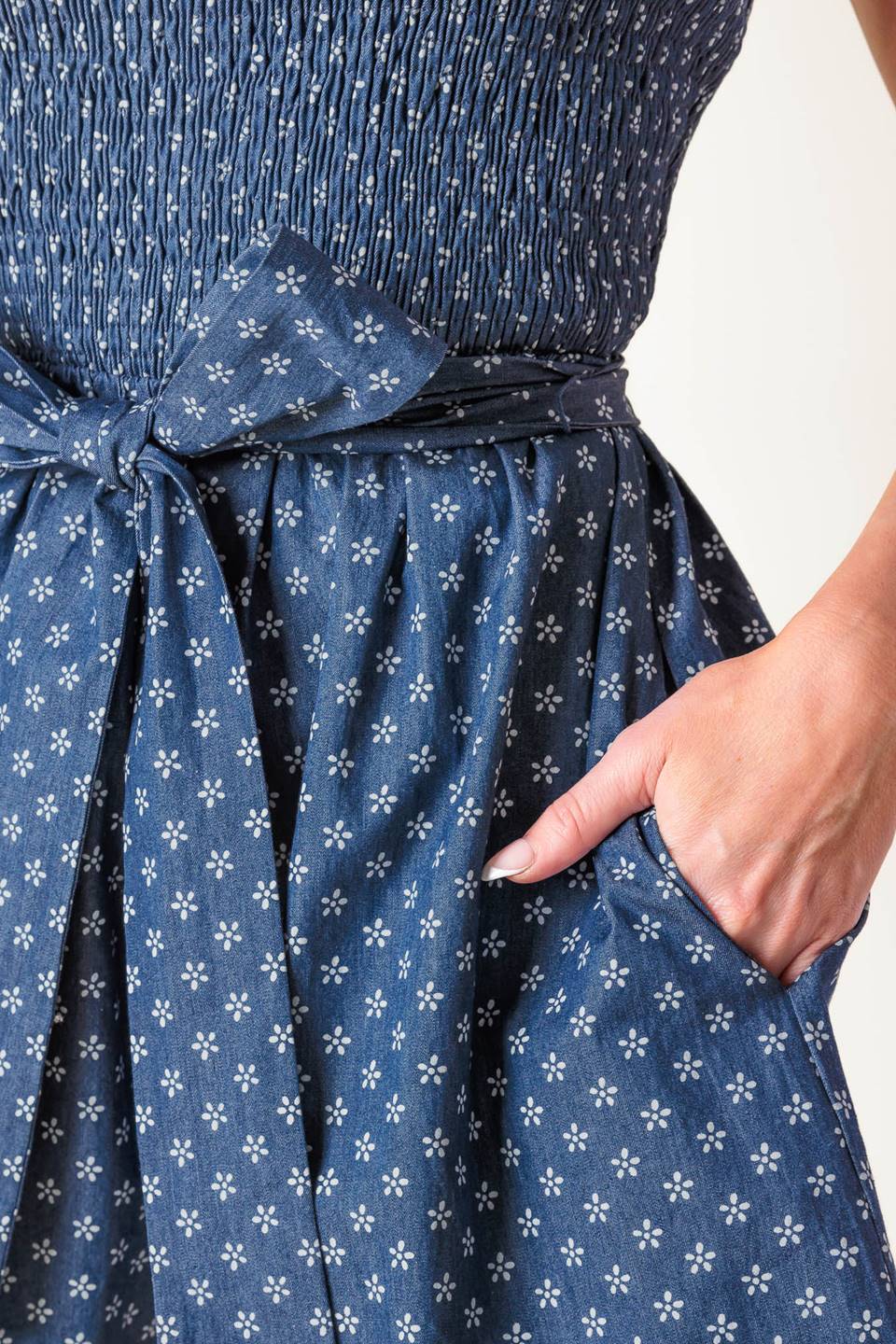 DAISIES DENIM ROMPER