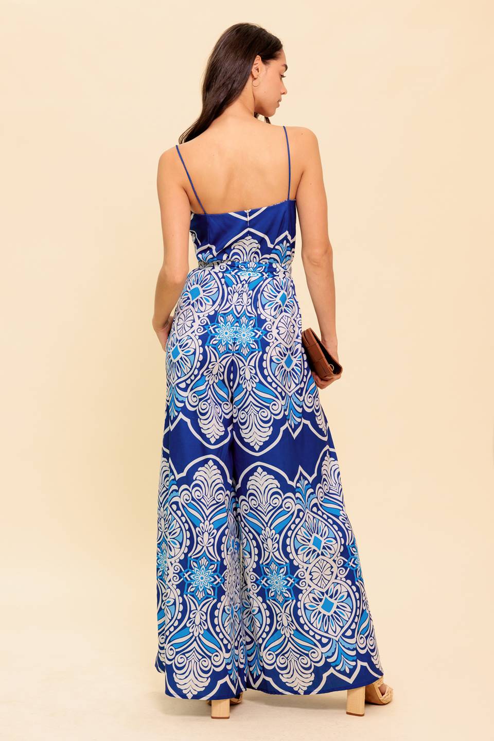 SELAH PRINTED JUMPSUIT - NAVY - FINAL SALE