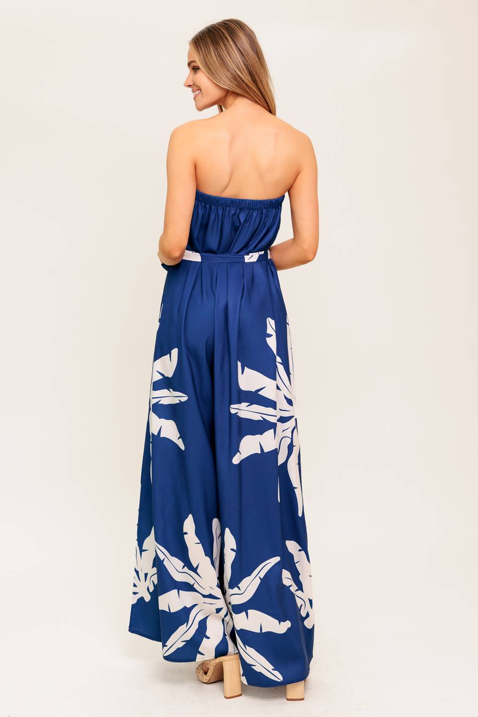 NOLANI STRAPLESS JUMPSUIT - NAVY & WHITE