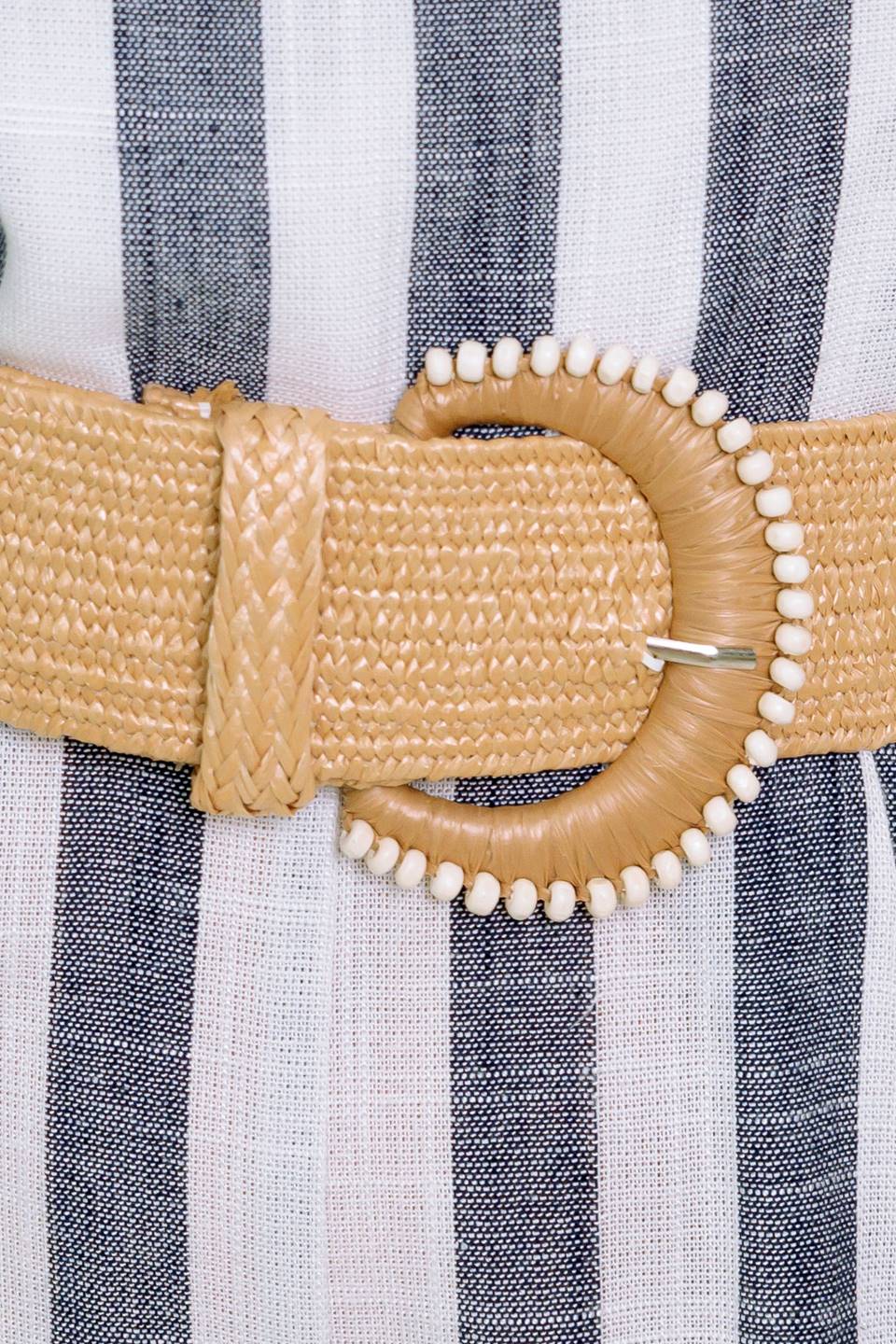 GREER STRAPLESS JUMPSUIT - WHITE & CHARCOAL STRIPE