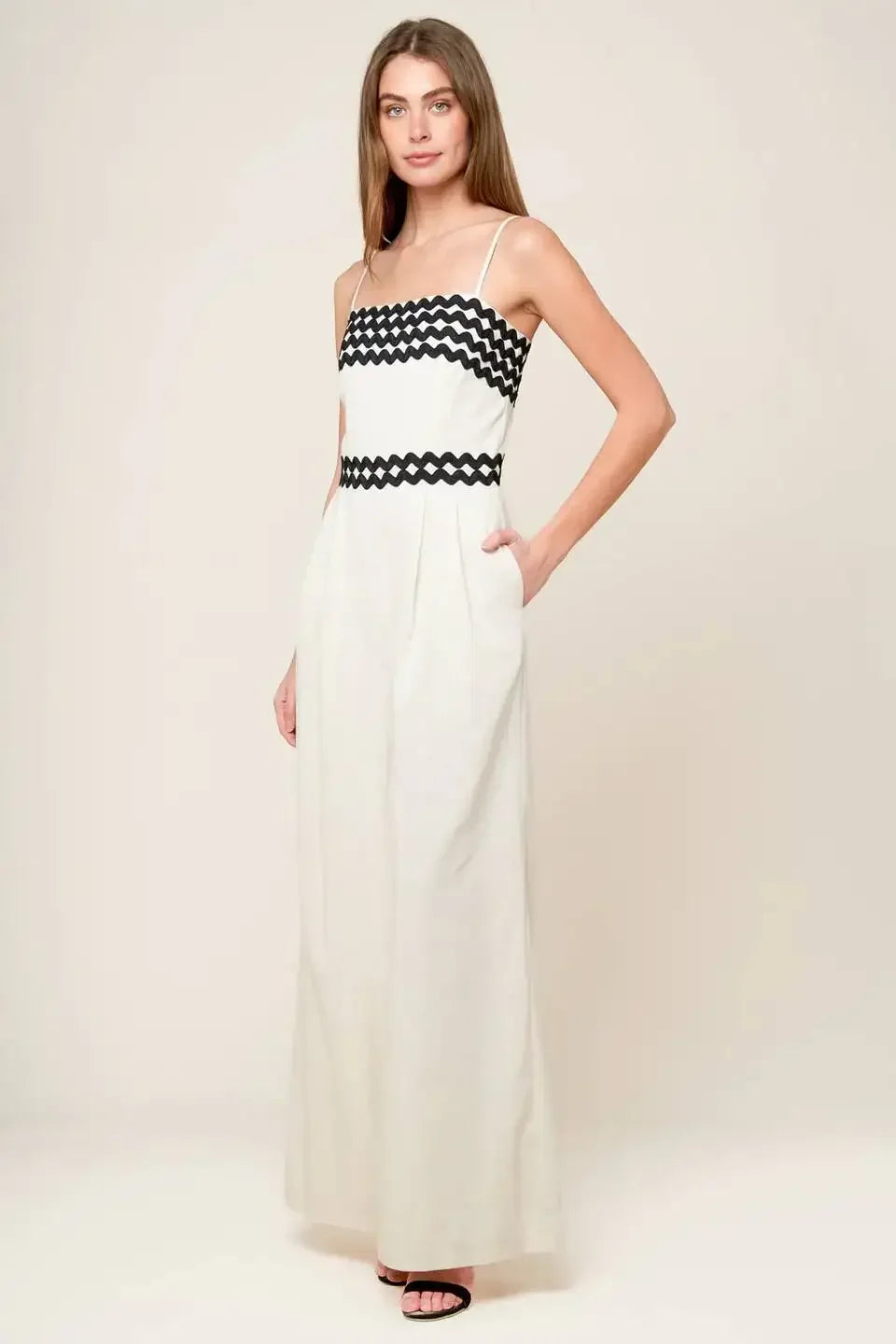 MEET AT THE PIER - CREAM - RIC RAC TRIM WIDE LEG JUMPSUIT