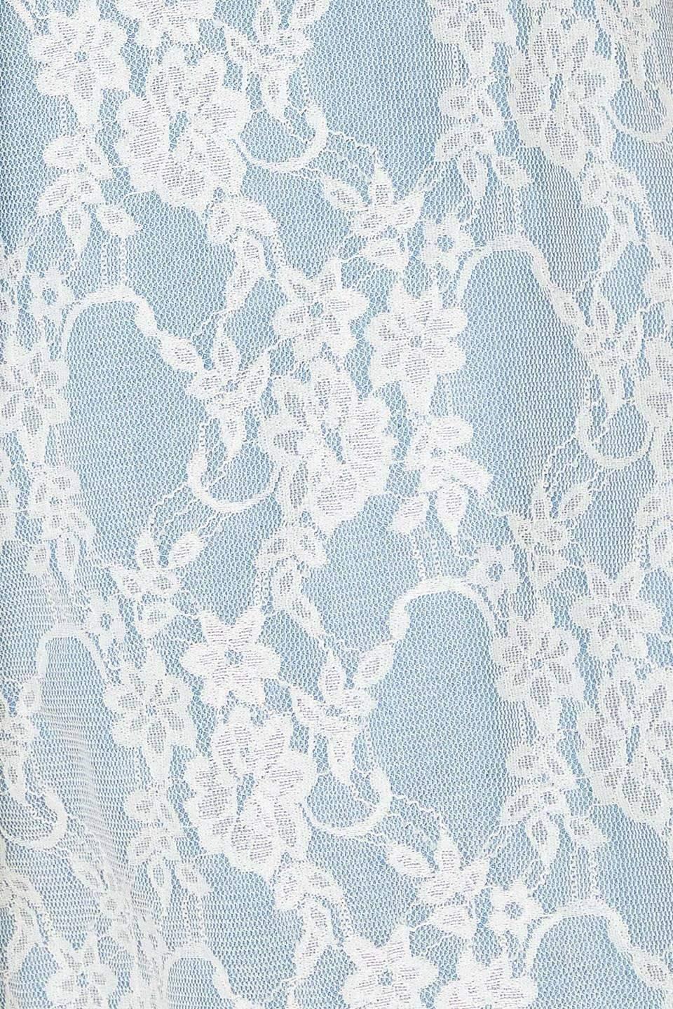 MOMENT MAKER LACE & DENIM ROMPER - BLUE