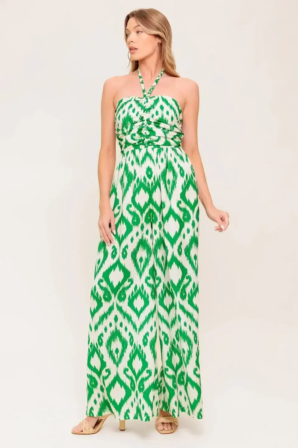 PENNY GREEN BRAIDED HALTER JUMPSUIT