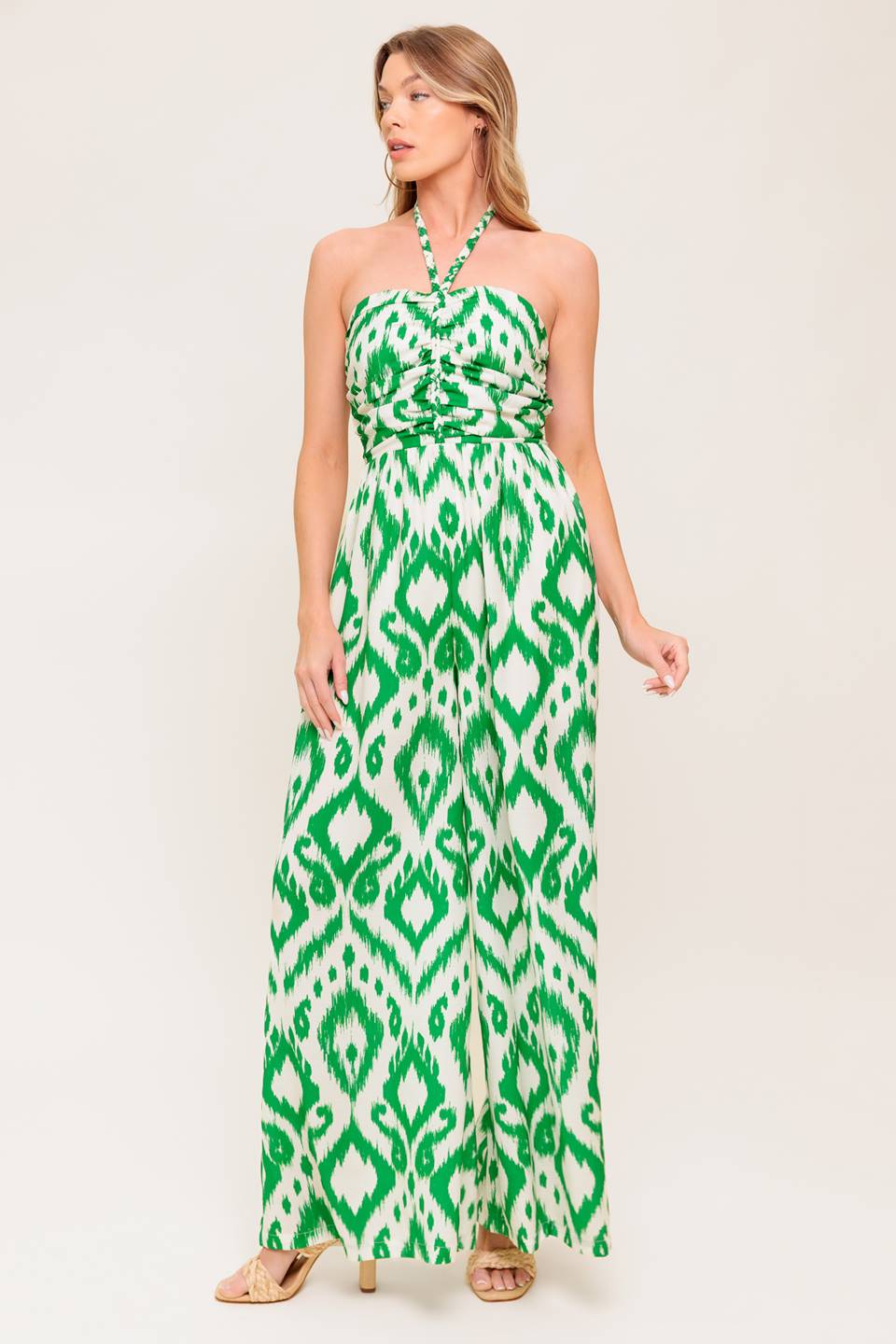 PENNY GREEN BRAIDED HALTER JUMPSUIT
