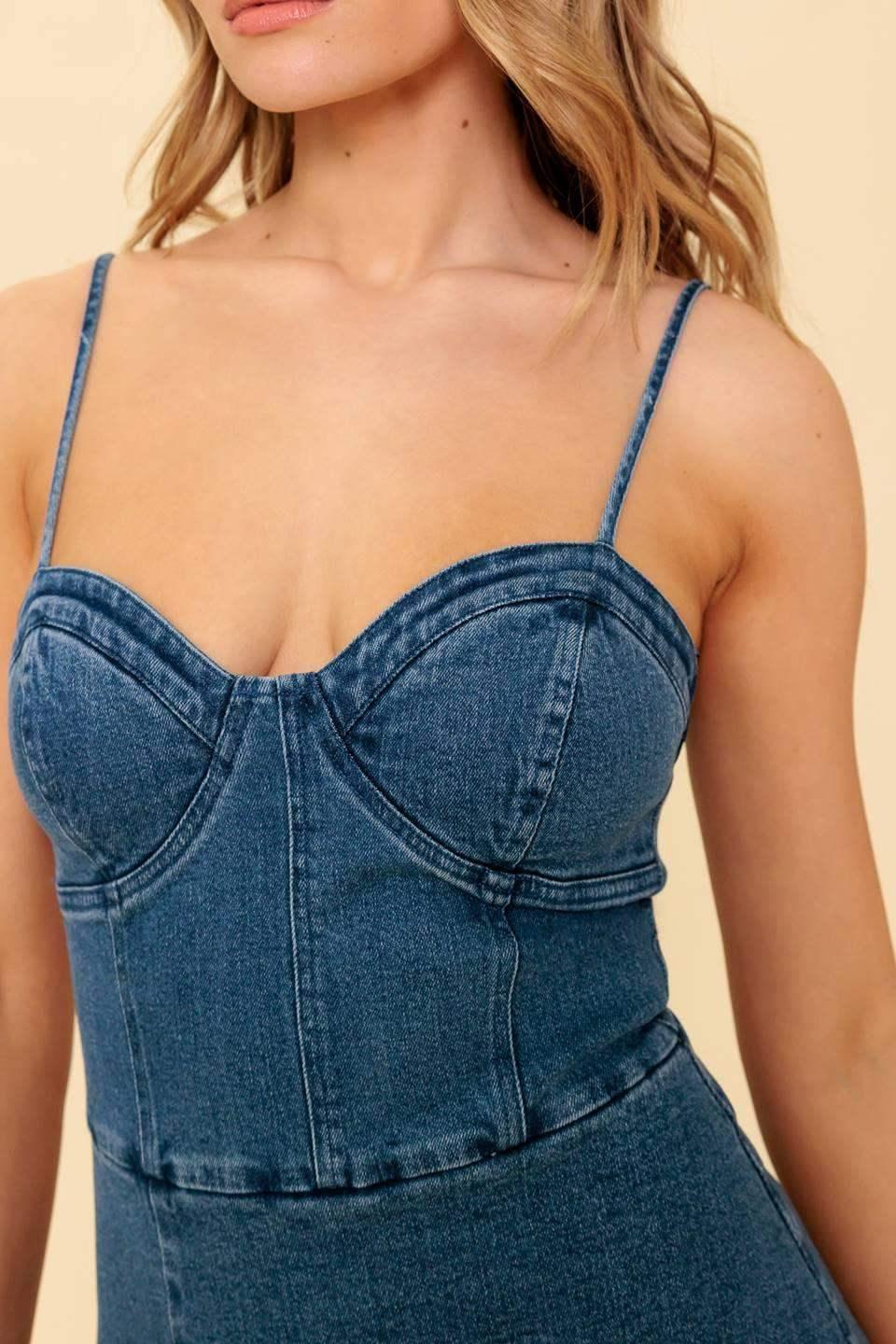 WAYLAND LOVE DENIM SKORT ROMPER