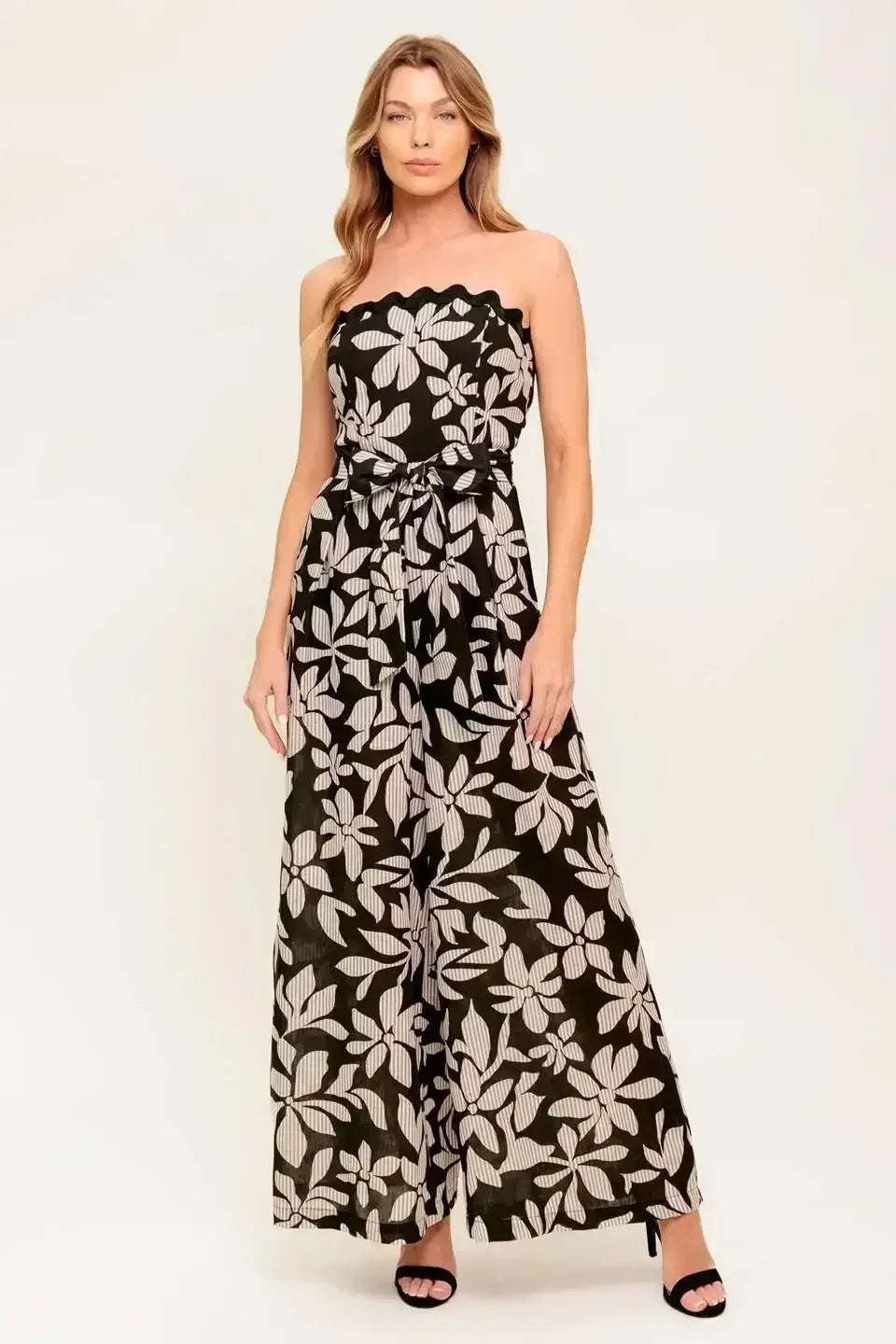 ZARIA STRAPLESS JUMPSUIT - BLACK - FINAL SALE