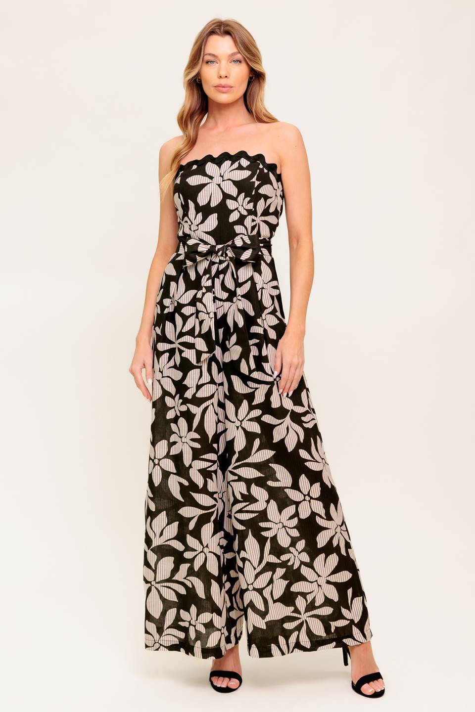 ZARIA STRAPLESS JUMPSUIT - BLACK