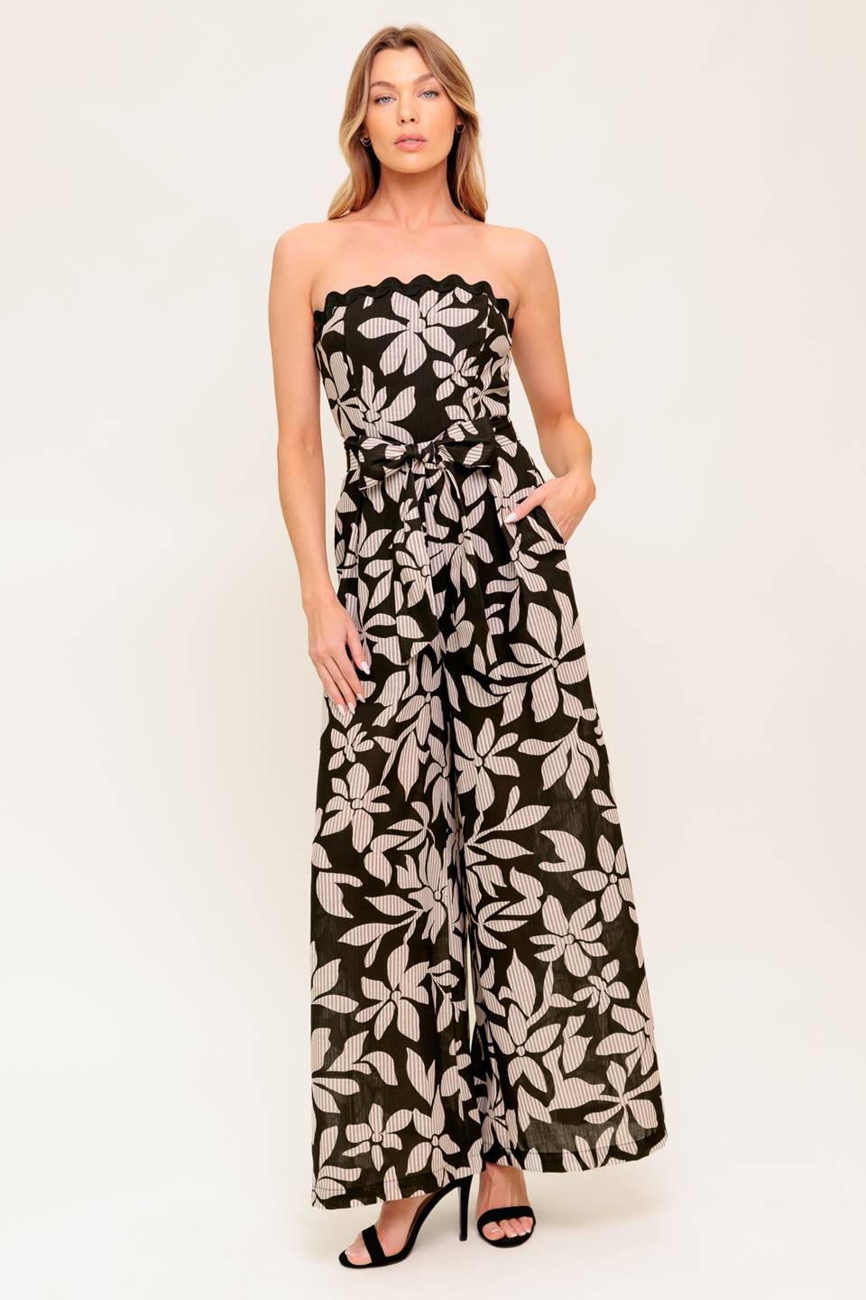 ZARIA STRAPLESS JUMPSUIT - BLACK