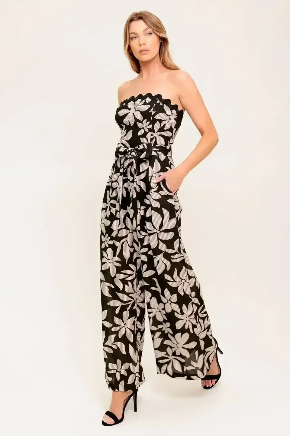 ZARIA STRAPLESS JUMPSUIT - BLACK - FINAL SALE