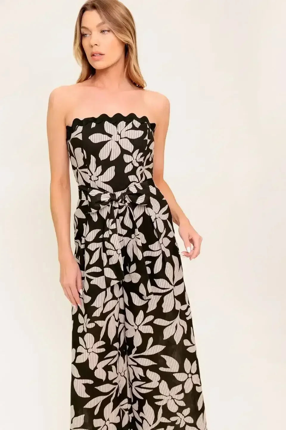 ZARIA STRAPLESS JUMPSUIT - BLACK - FINAL SALE