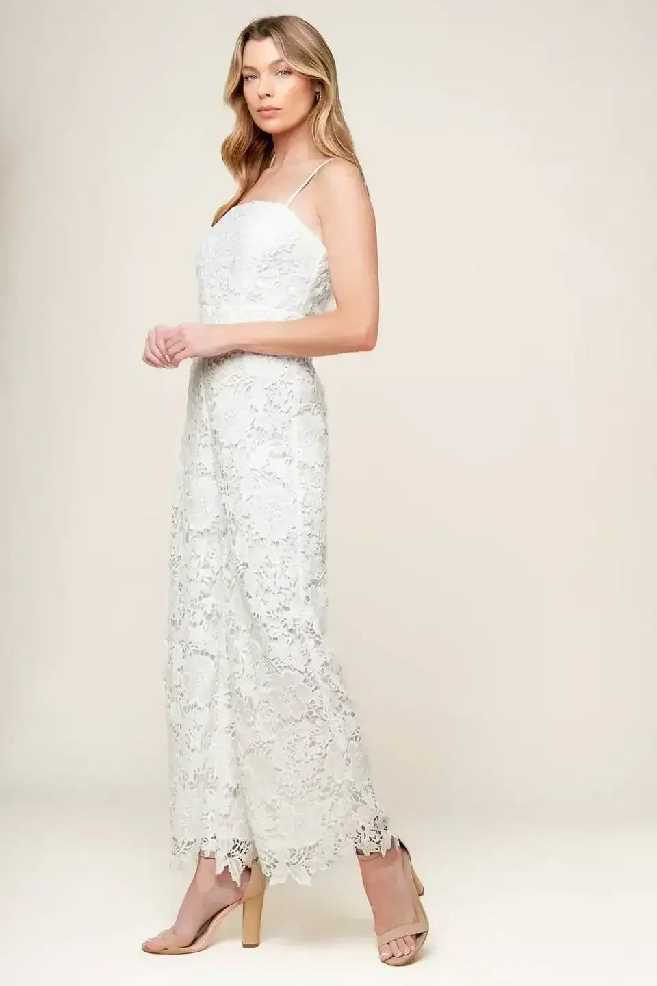 FOREVER YOURS - WHITE LACE BRIDAL JUMPSUIT - FINAL SALE