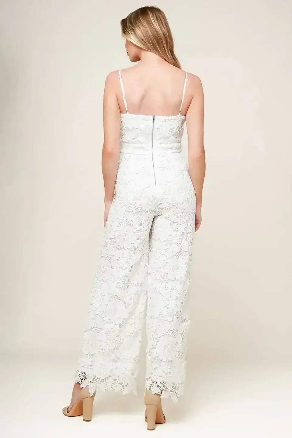FOREVER YOURS - WHITE LACE BRIDAL JUMPSUIT - FINAL SALE