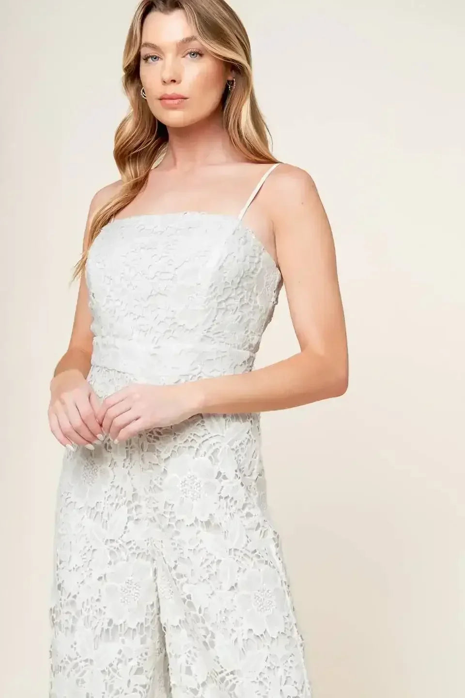 FOREVER YOURS - WHITE LACE BRIDAL JUMPSUIT - FINAL SALE