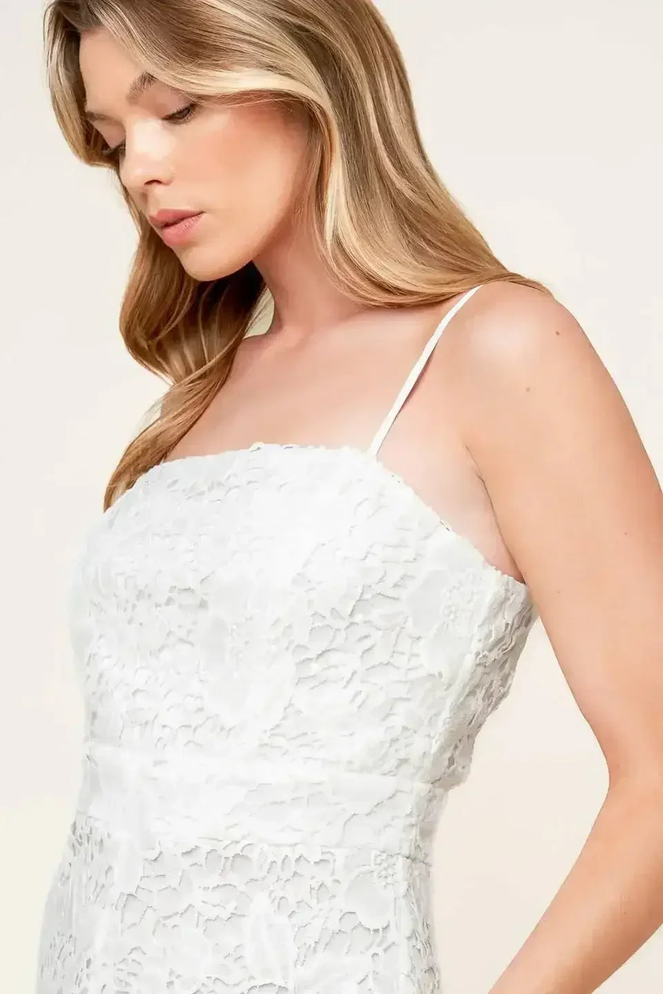 FOREVER YOURS - WHITE LACE BRIDAL JUMPSUIT - FINAL SALE