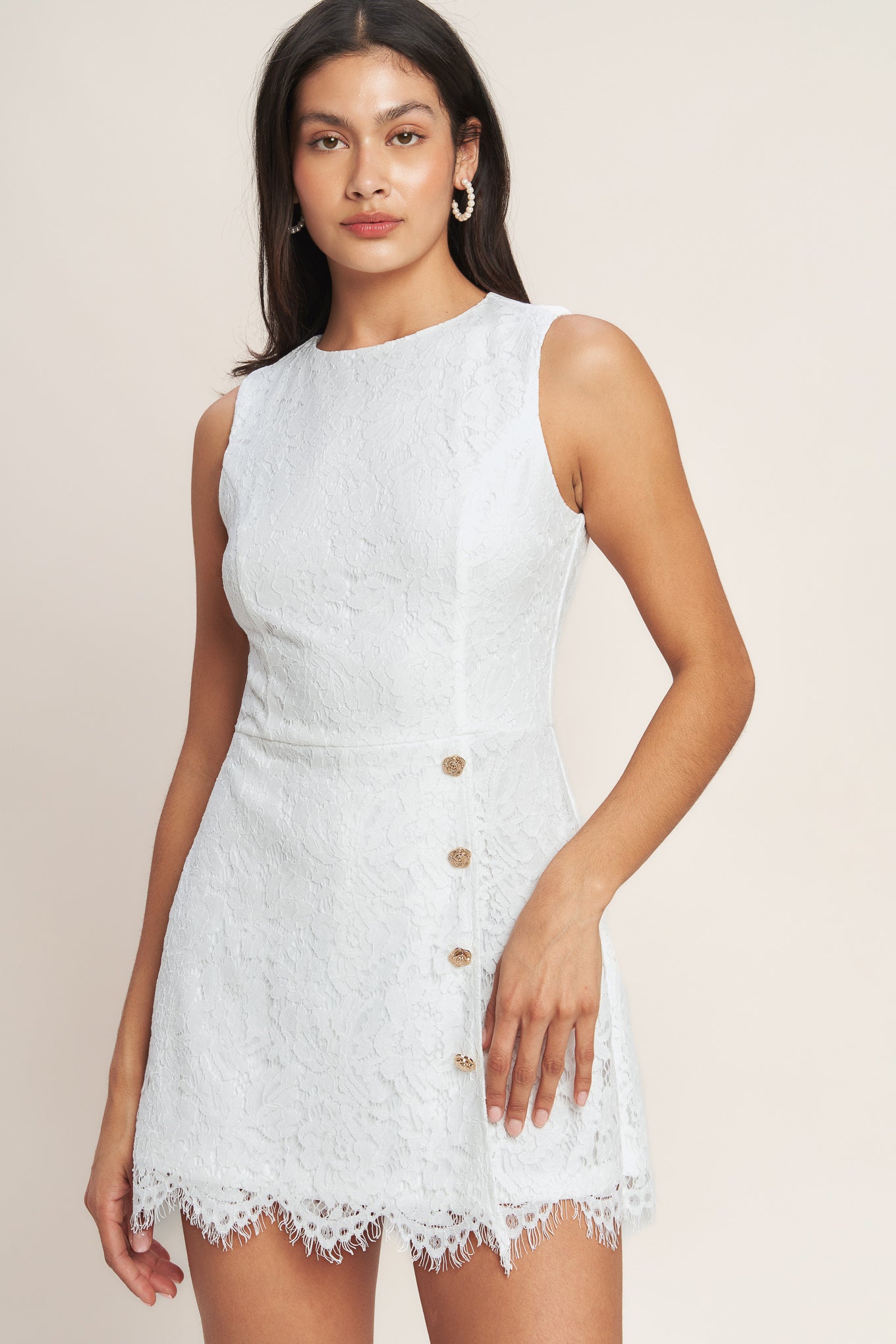 CONFIDENTLY YOURS WHITE LACE SKORT ROMPER