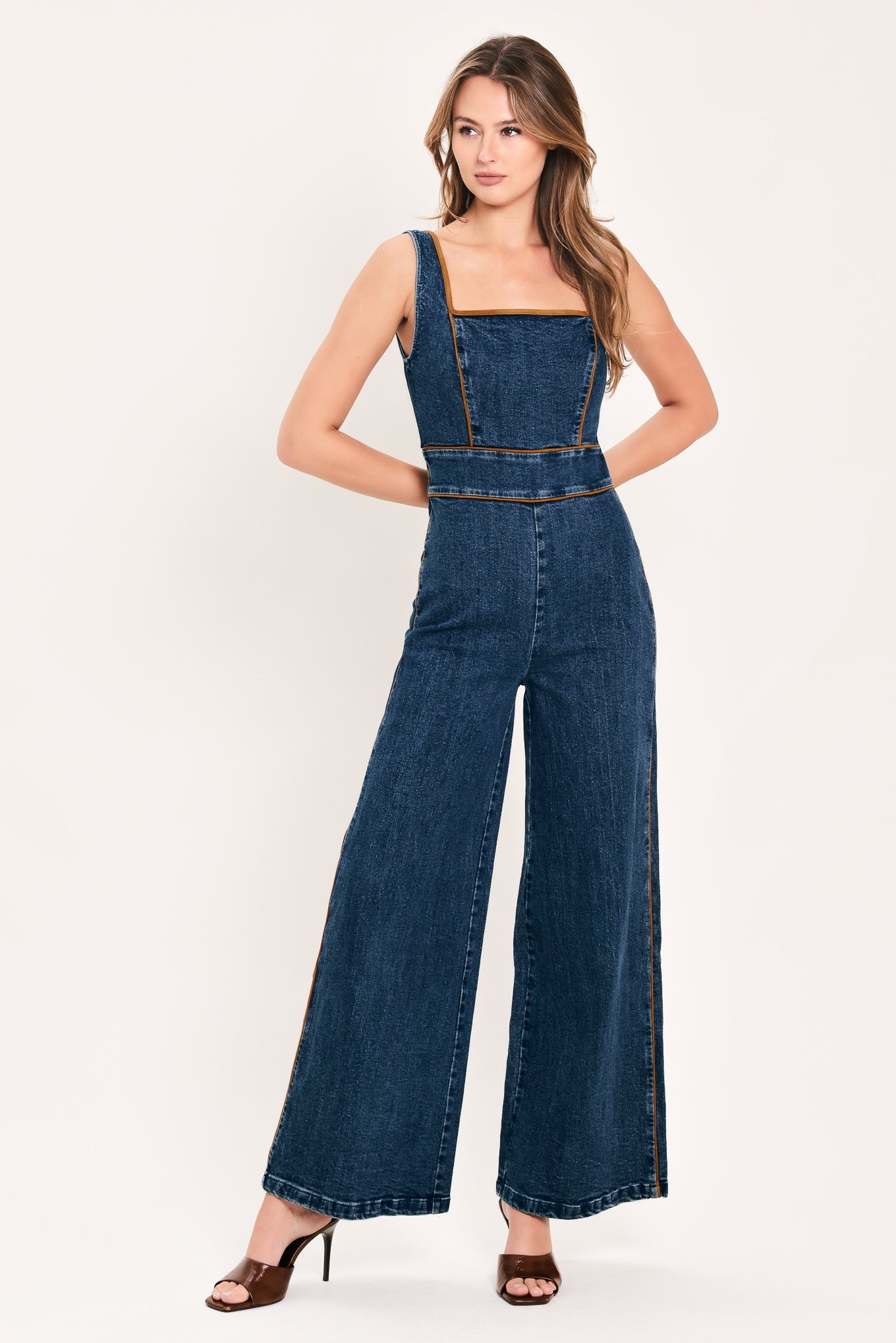 WESTERN STAR DAYDREAM - SQUARE NECK DENIM JUMPSUIT