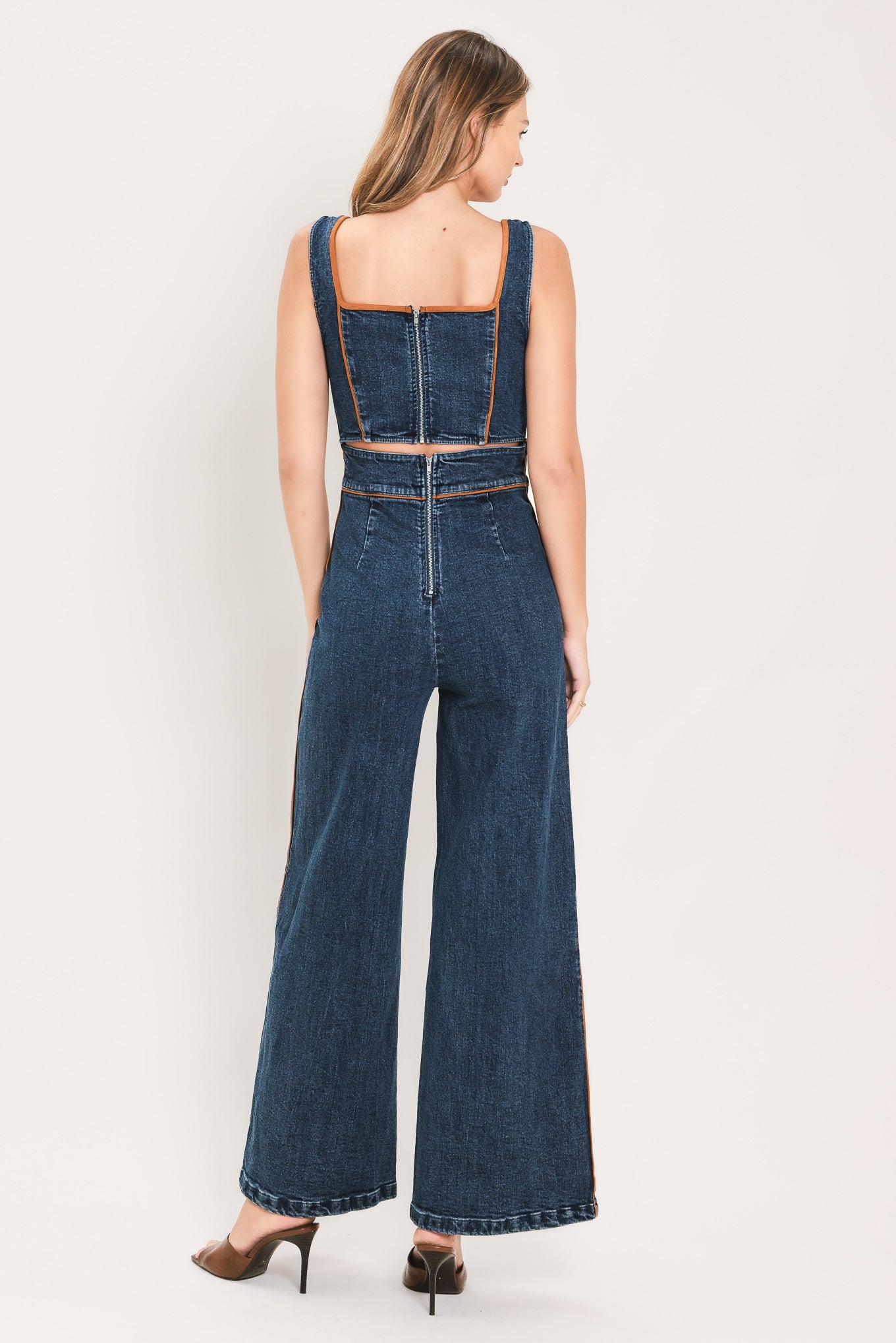 WESTERN STAR DAYDREAM - SQUARE NECK DENIM JUMPSUIT