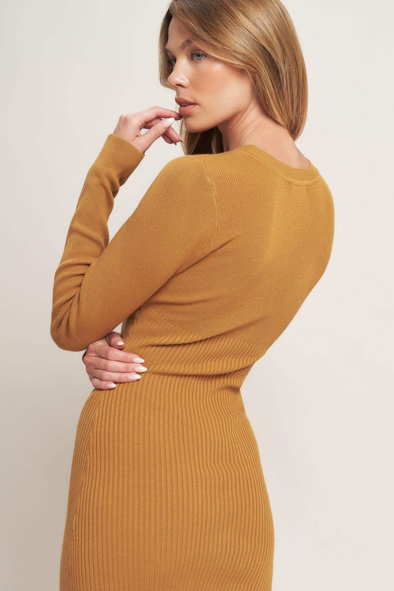 BE WITH YOU SWEATER MIDI DRESS - FINAL SALE