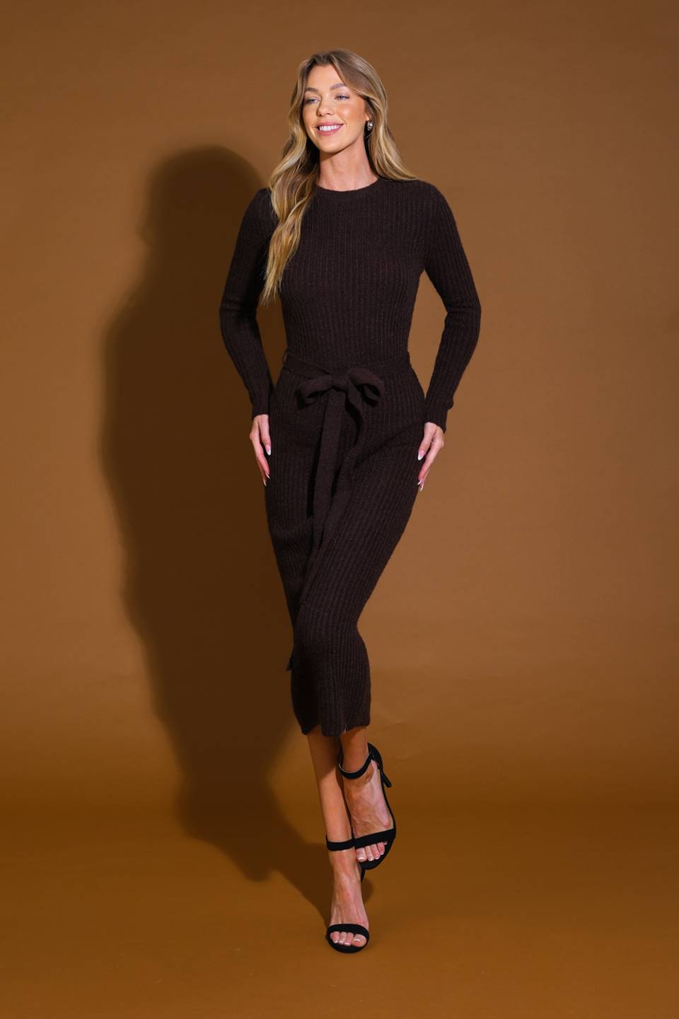 BE GOOD TO ME - LONG SLEEVE SWEATER DRESS