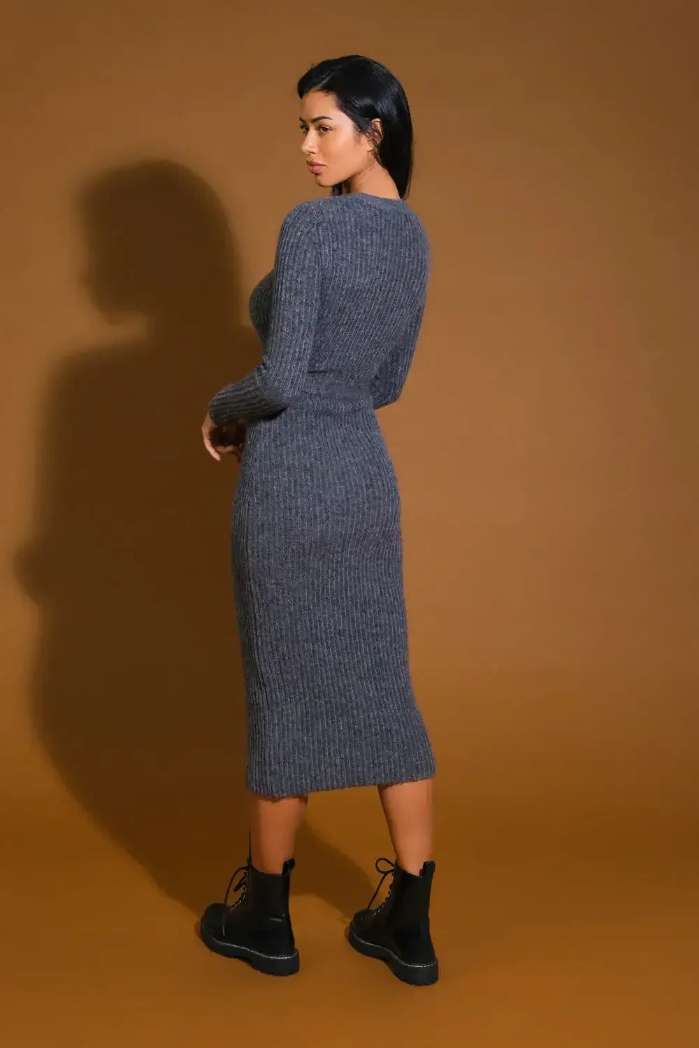 BE GOOD TO ME - LONG SLEEVE SWEATER DRESS