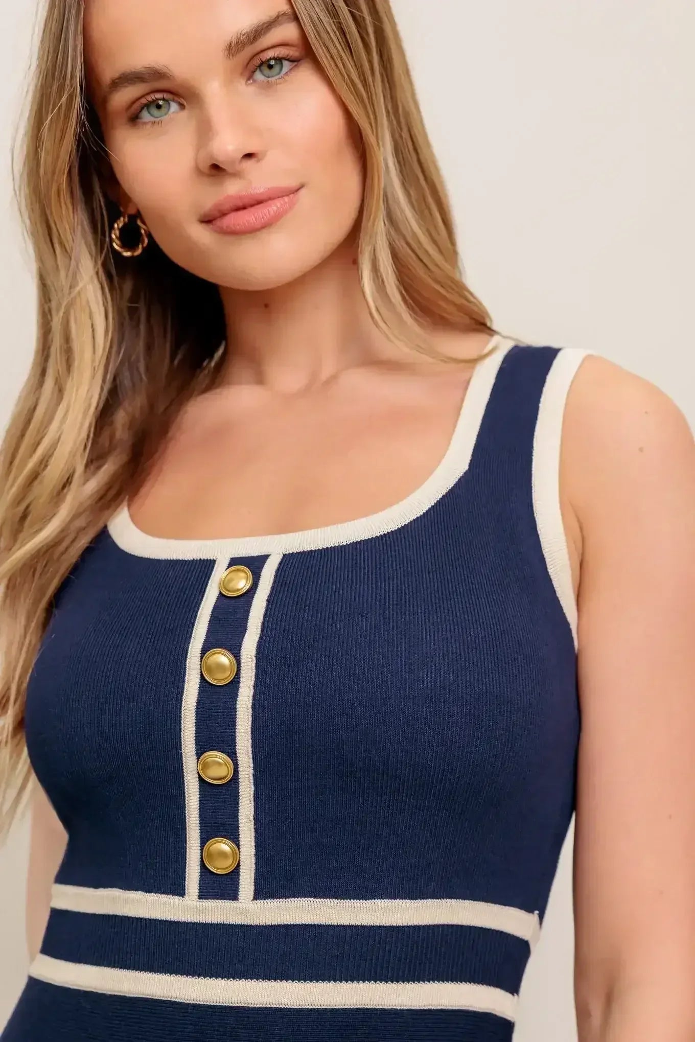 DAYDREAMING KNIT MIDI DRESS - NAVY - FINAL SALE