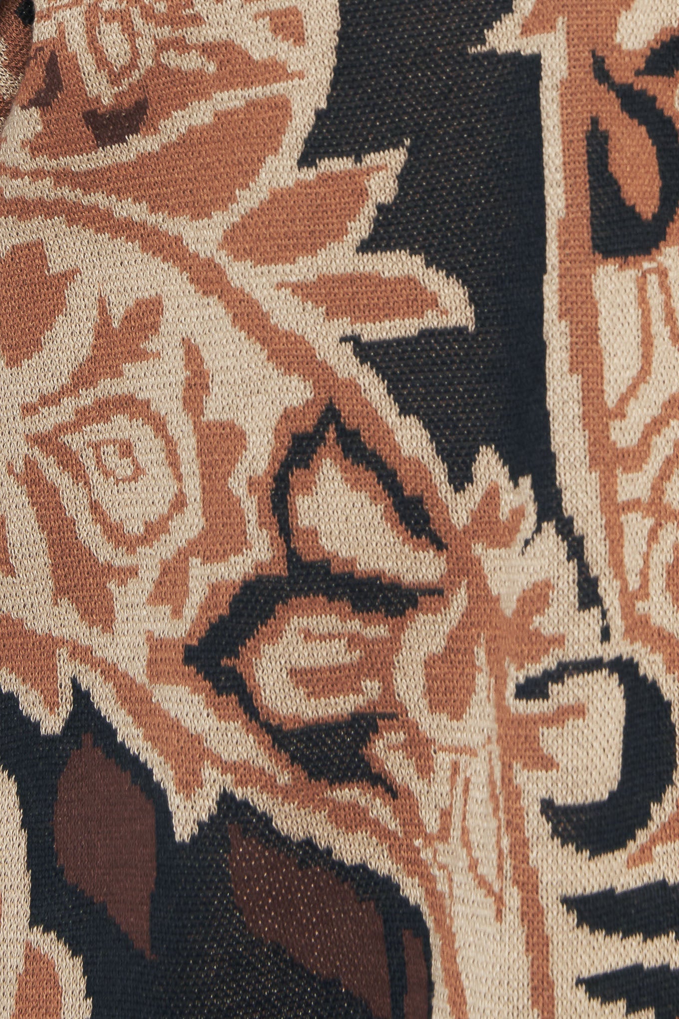 HAVANA SWEATER KNIT BROWN & BLACK MINI DRESS