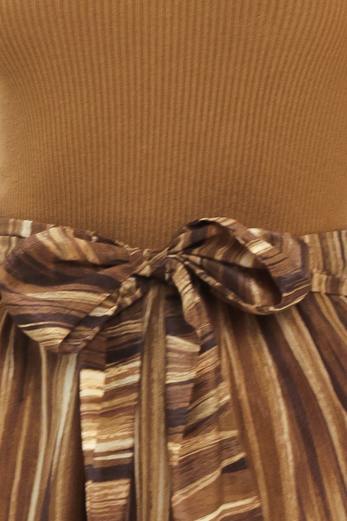 ISW5473 BROWN - Golden Quill Romance Midi Dress | Lady Black Tie