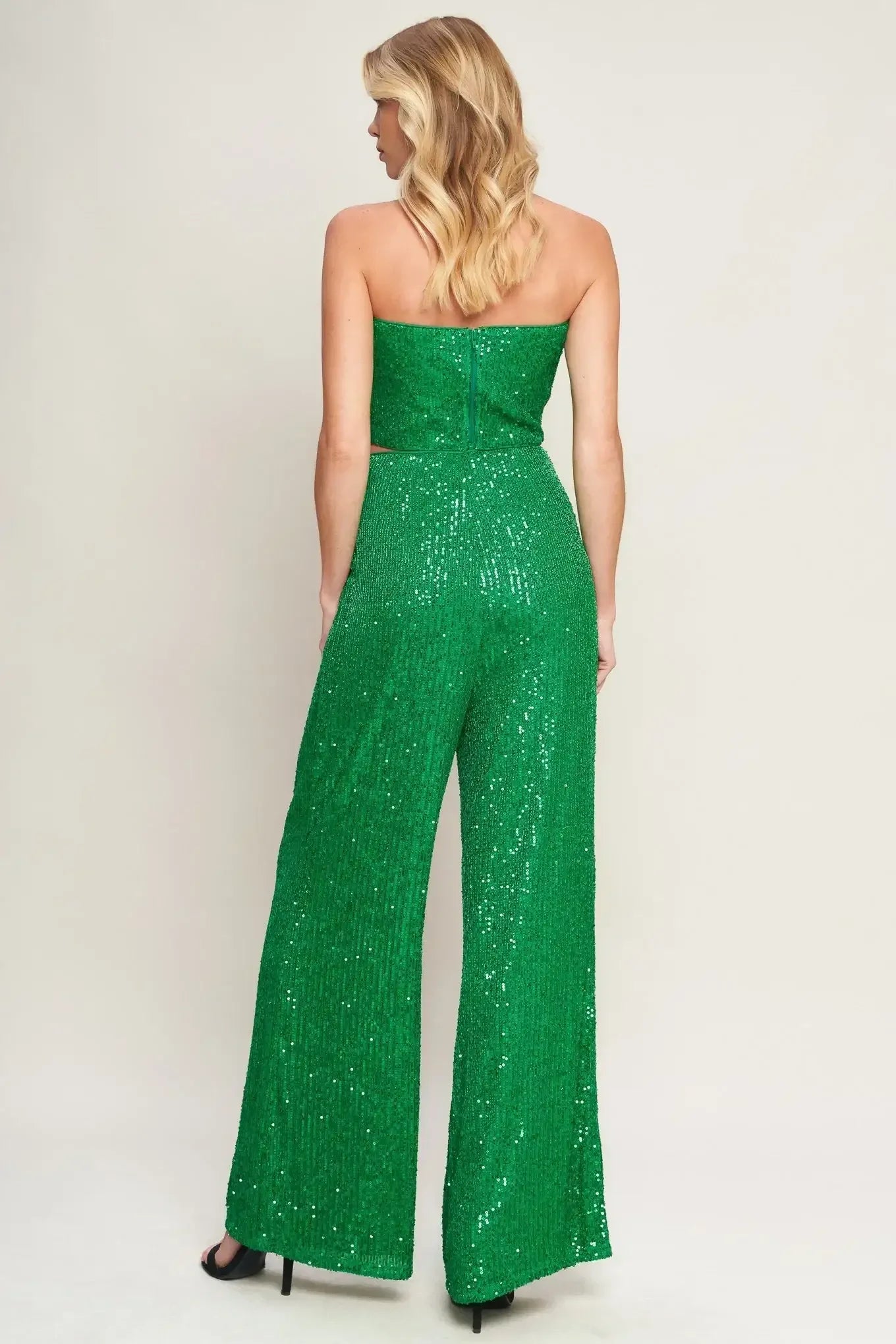 CHARMING COMPOSURE SEQUIN CROP TOP & PANT SET