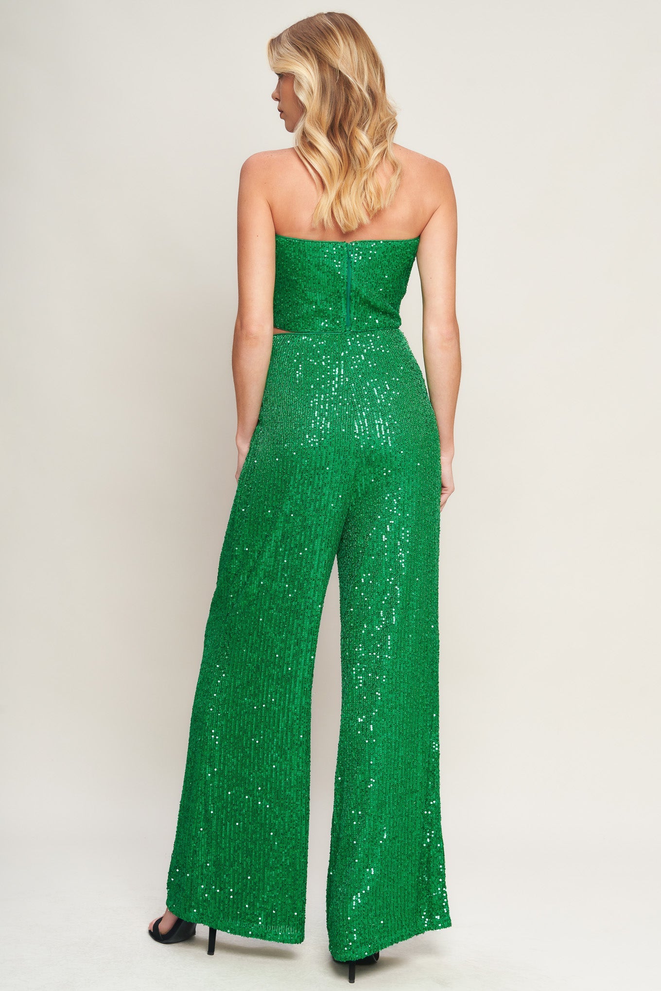 CHARMING COMPOSURE SEQUIN CROP TOP & PANT SET