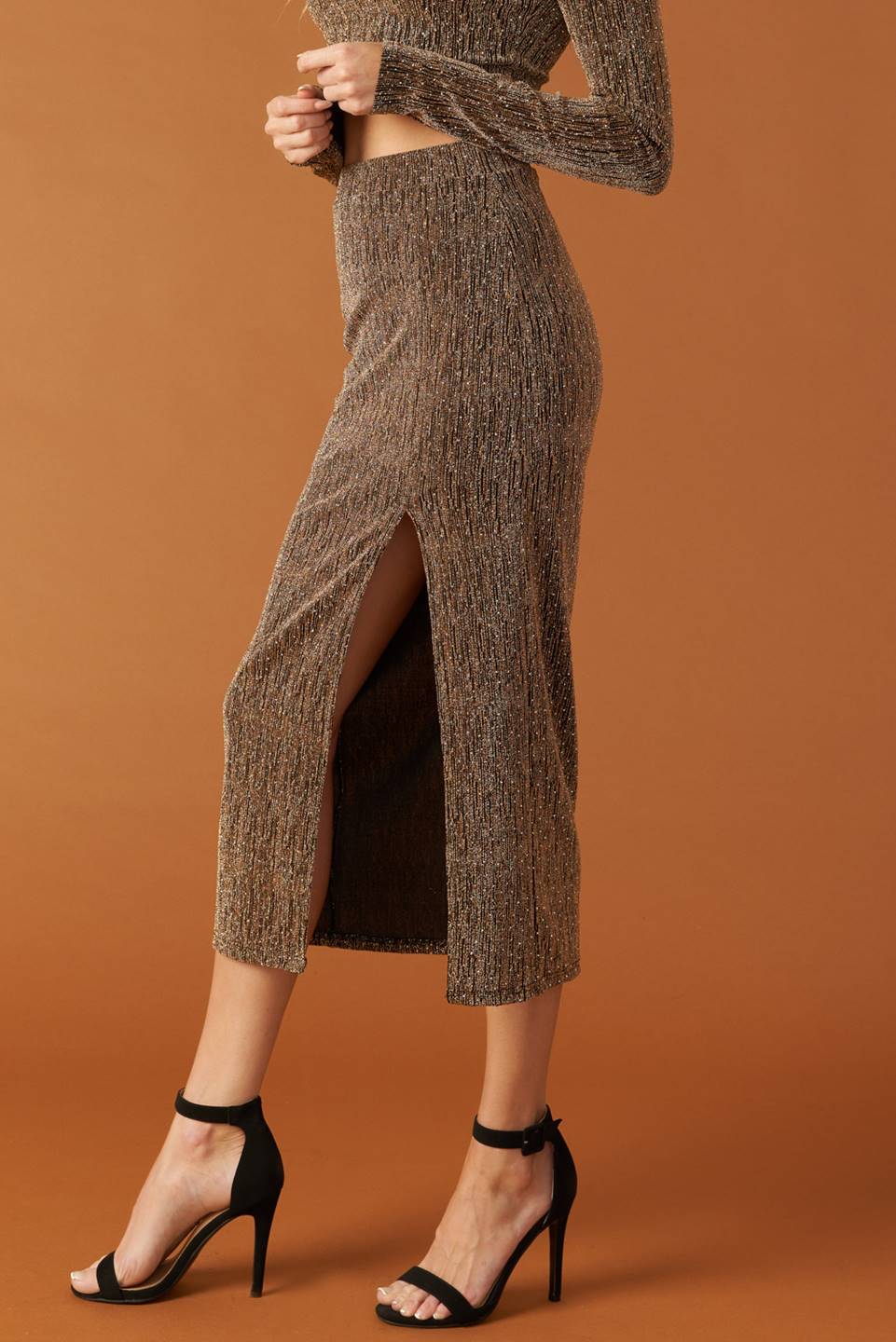 BRUNCH AT NOON FITTED TOP & SKIRT SET