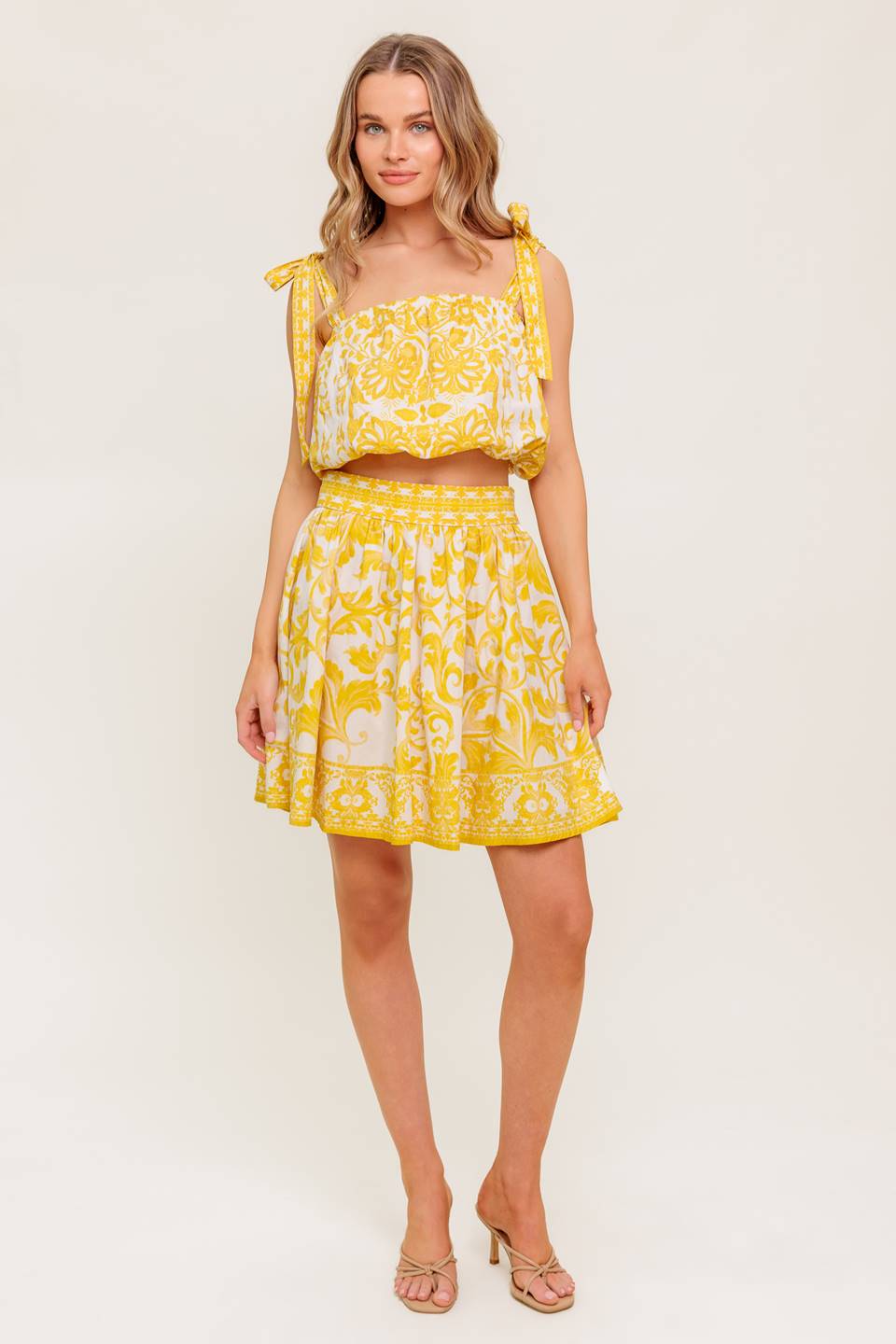SUNLIT DREAMS TOP & SKIRT SET - YELLOW