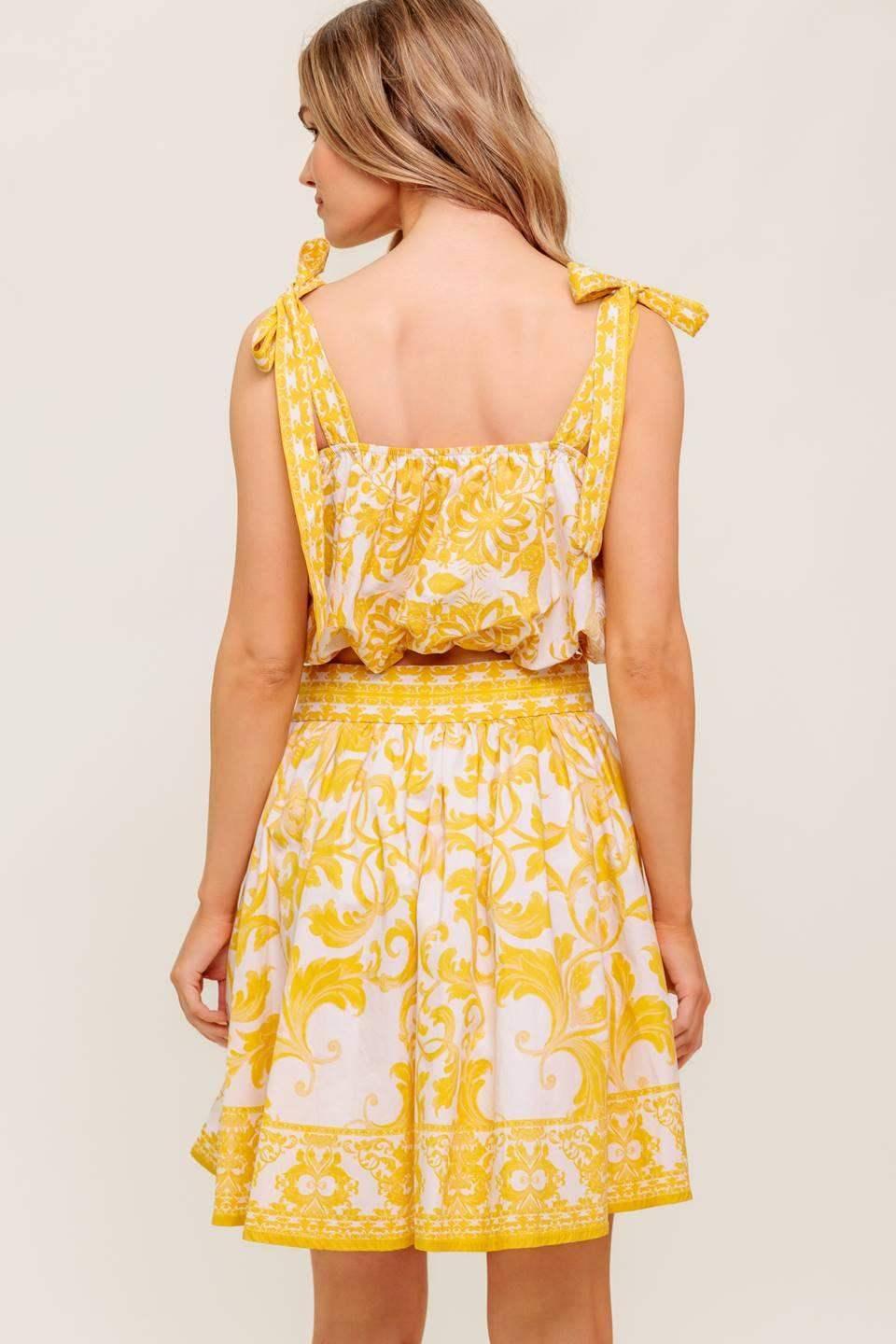 SUNLIT DREAMS TOP & SKIRT SET - YELLOW