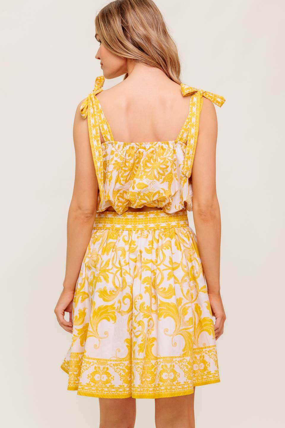 SUNLIT DREAMS TOP & SKIRT SET - YELLOW