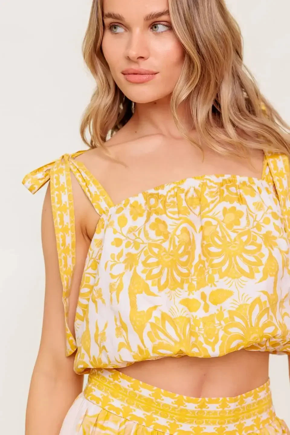 SUNLIT DREAMS TOP & SKIRT SET - YELLOW