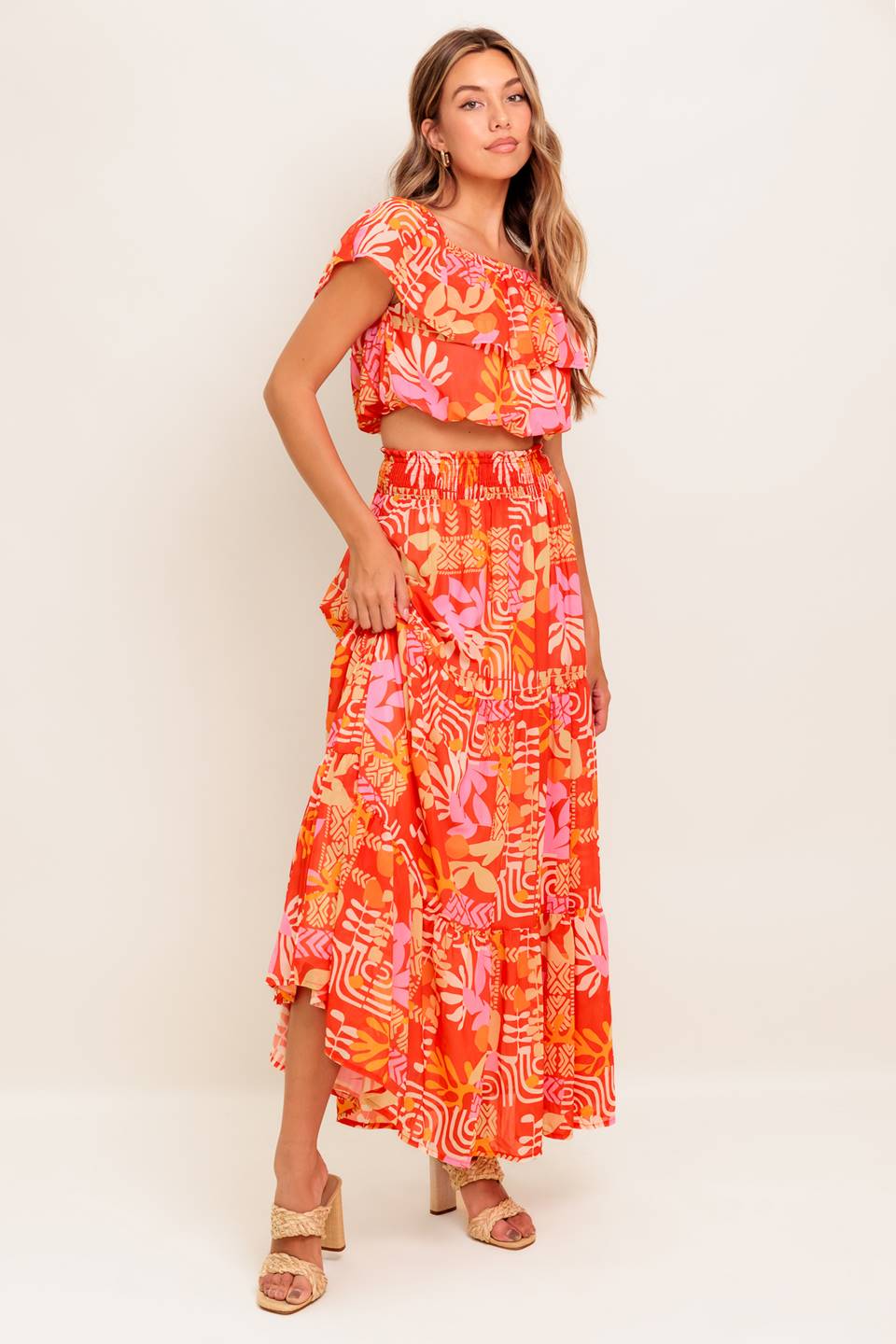 SUNBEAMS TOP & SKIRT SET - RED