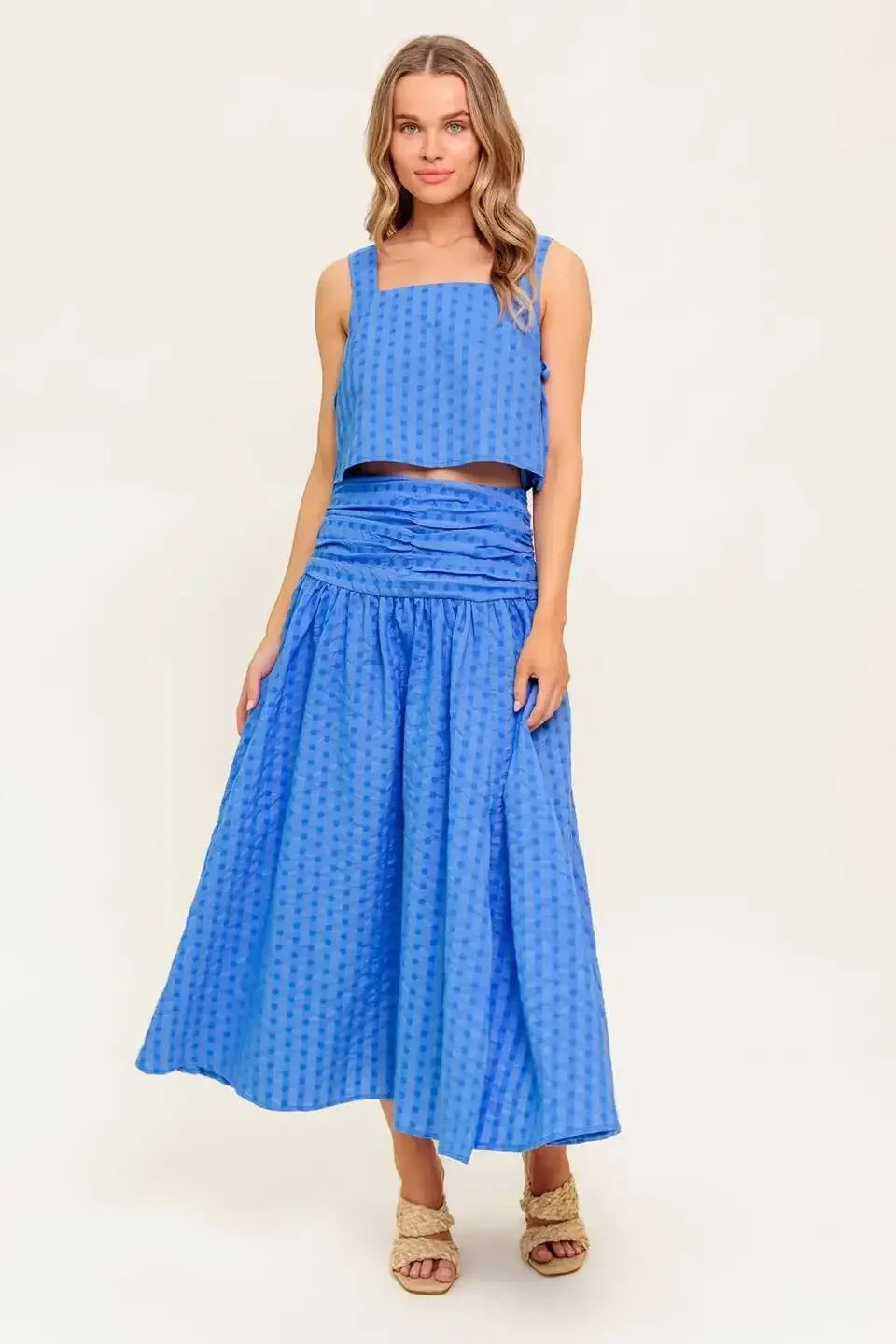 URBAN AFFAIR TOP & SKIRT SET - BLUE