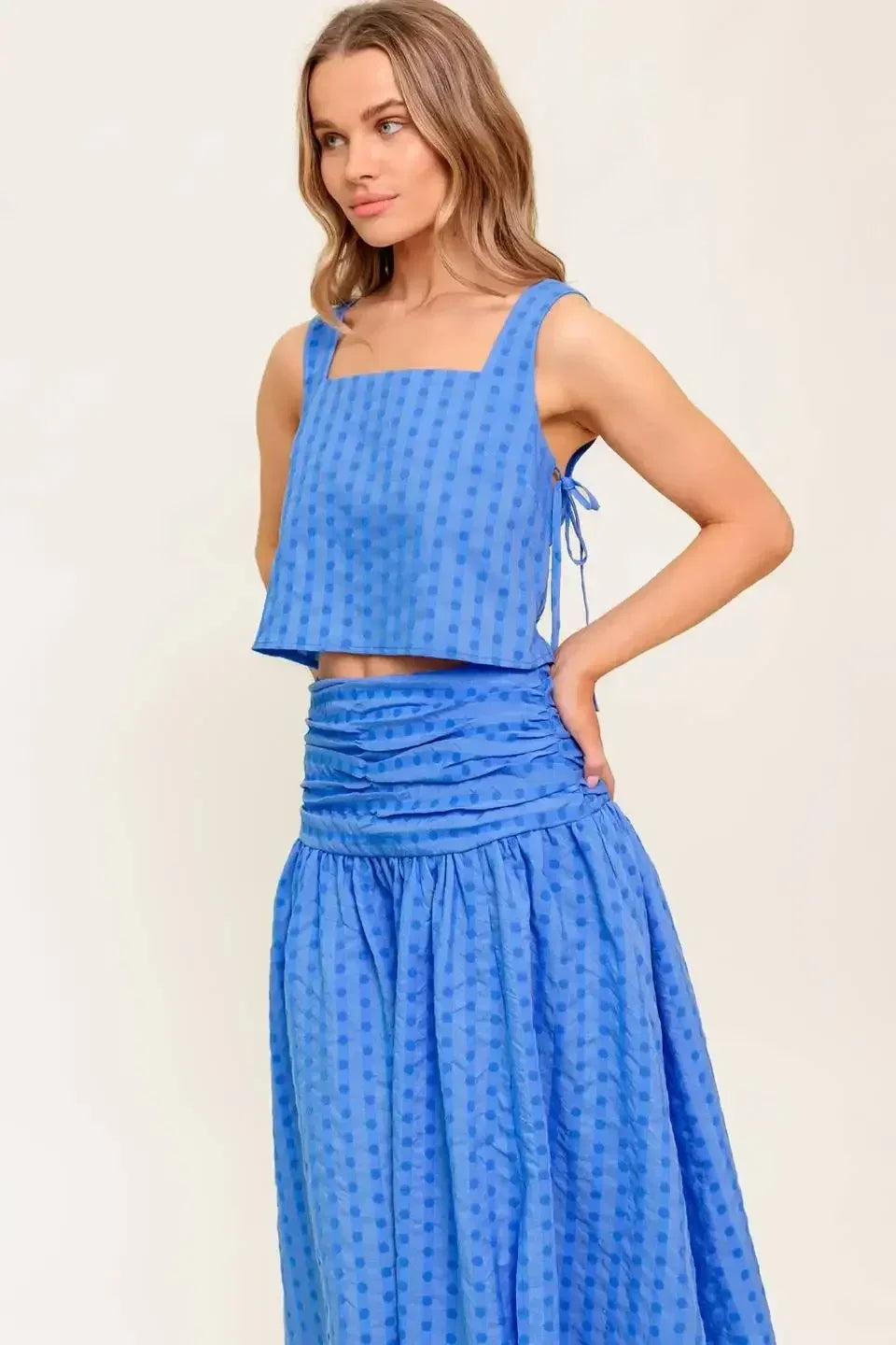 URBAN AFFAIR TOP & SKIRT SET - BLUE