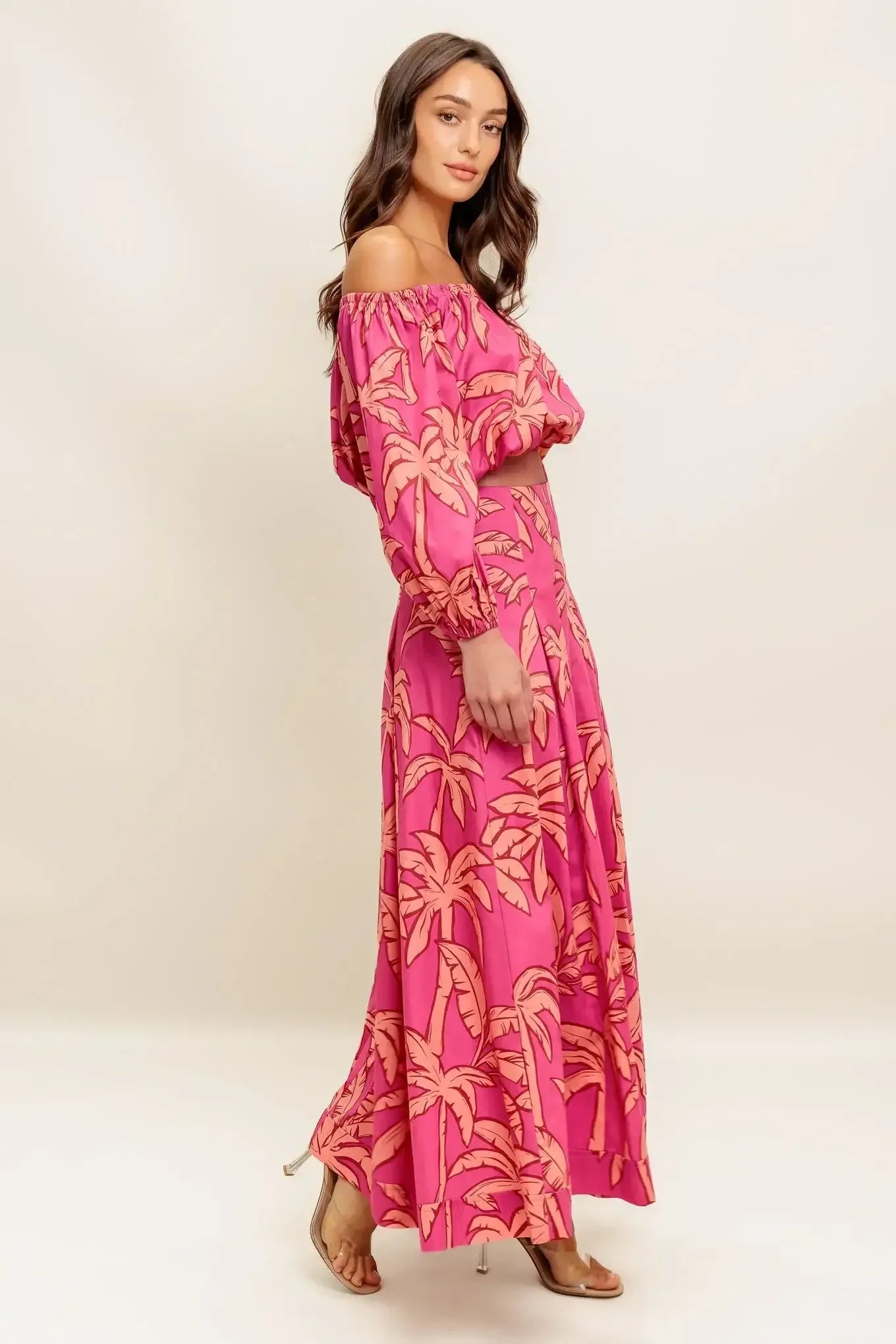 Staci Off-Shoulder Top & Circle Midi Skirt Set