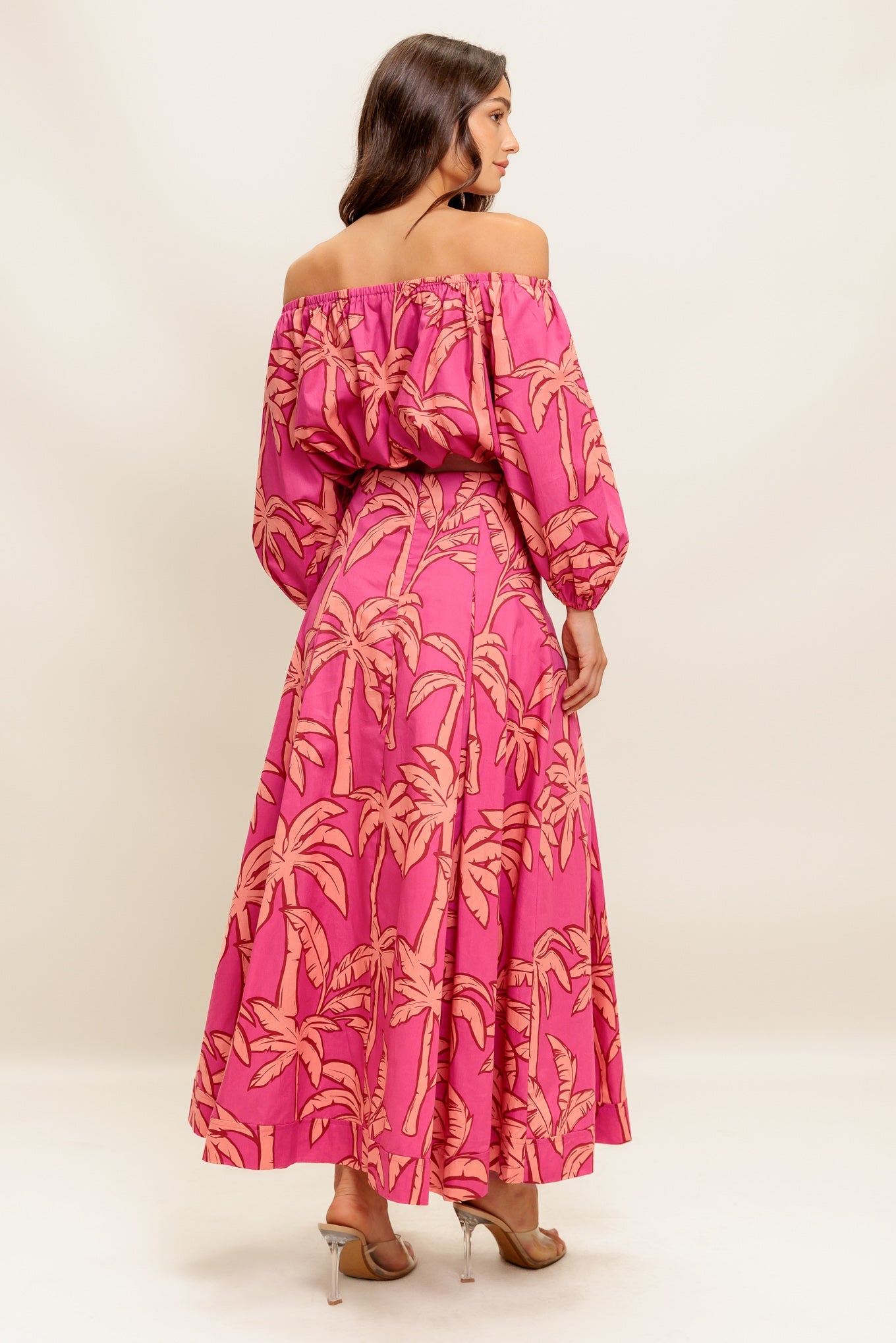 Staci Off-Shoulder Top & Circle Midi Skirt Set