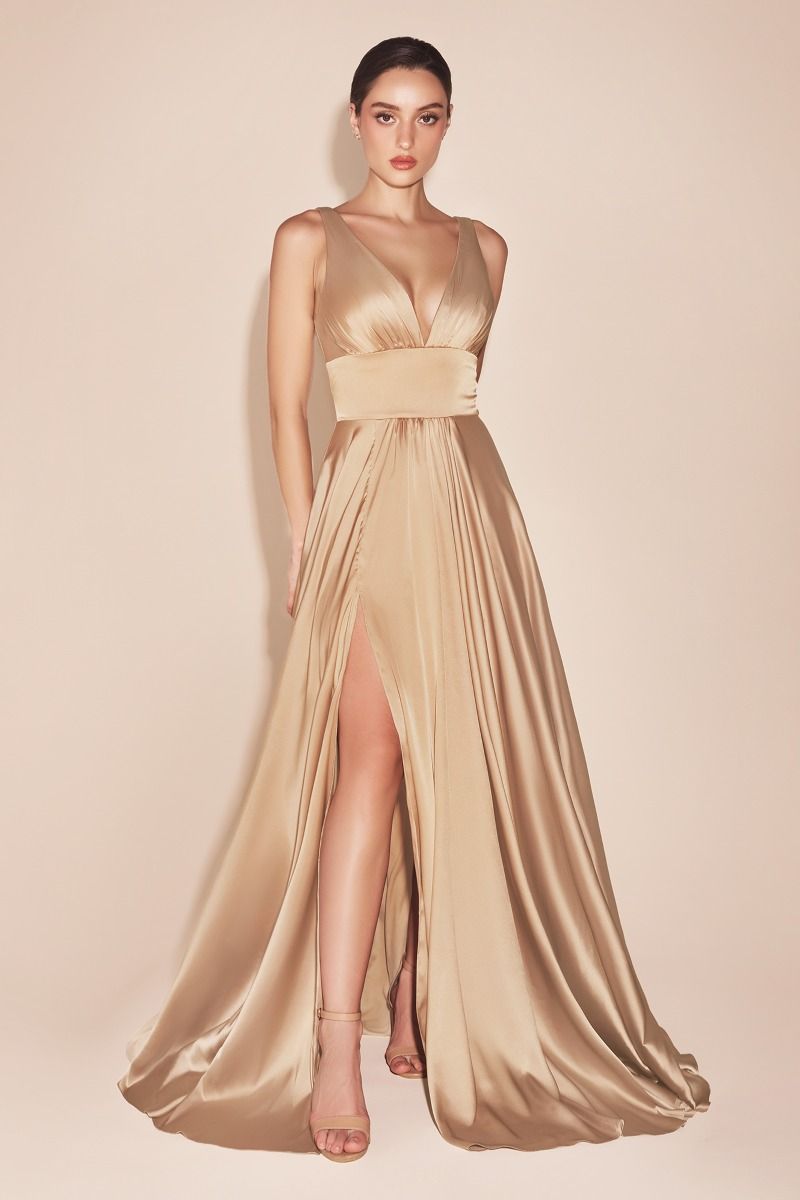 KINSLEY GOWN Champagne Gold Lady Black Tie